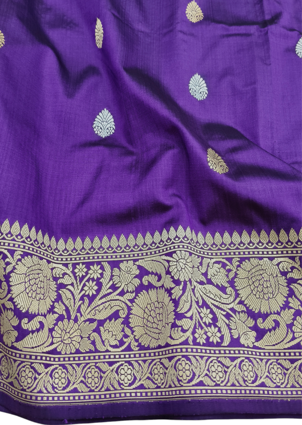 Purple pure katan silk handvowen banarasi saree