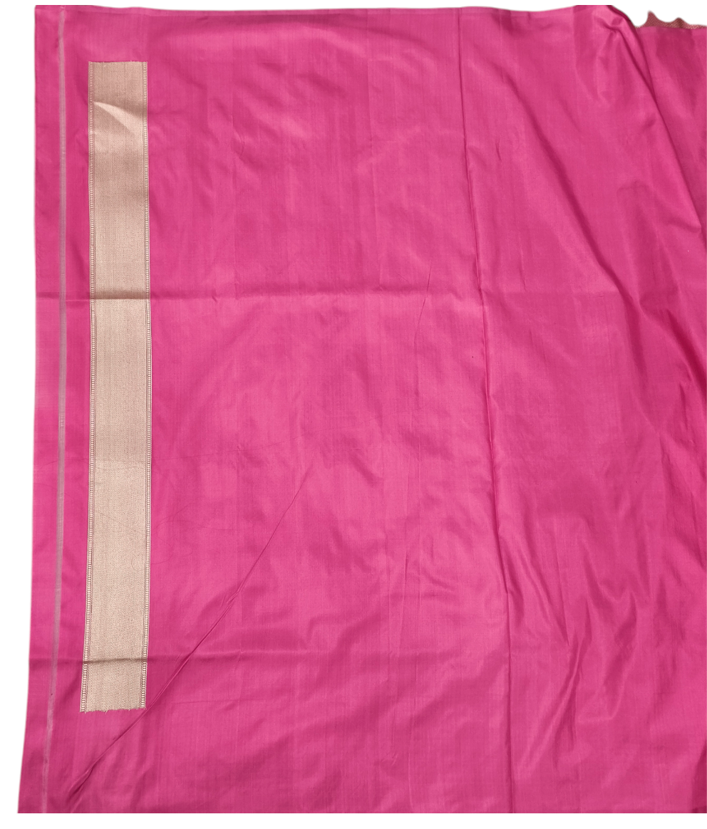 Pink pure katan silk handvowen banarasi saree
