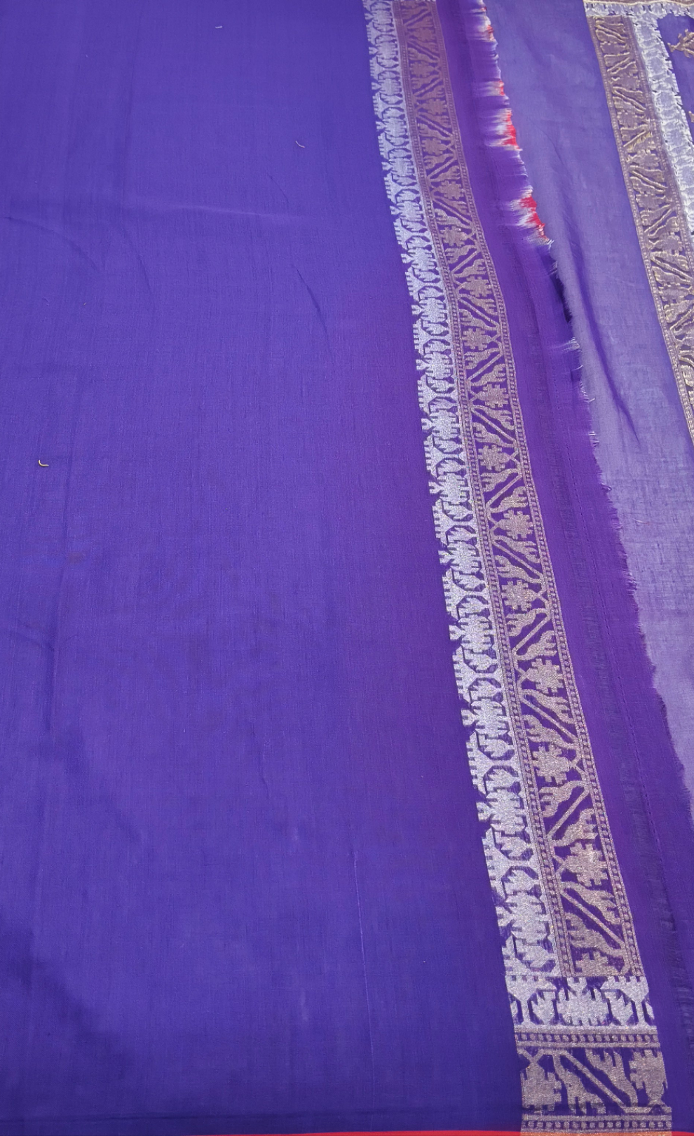 Pure Cotton Ektara Tilfi Cutwork Jamdani Banarasi Saree