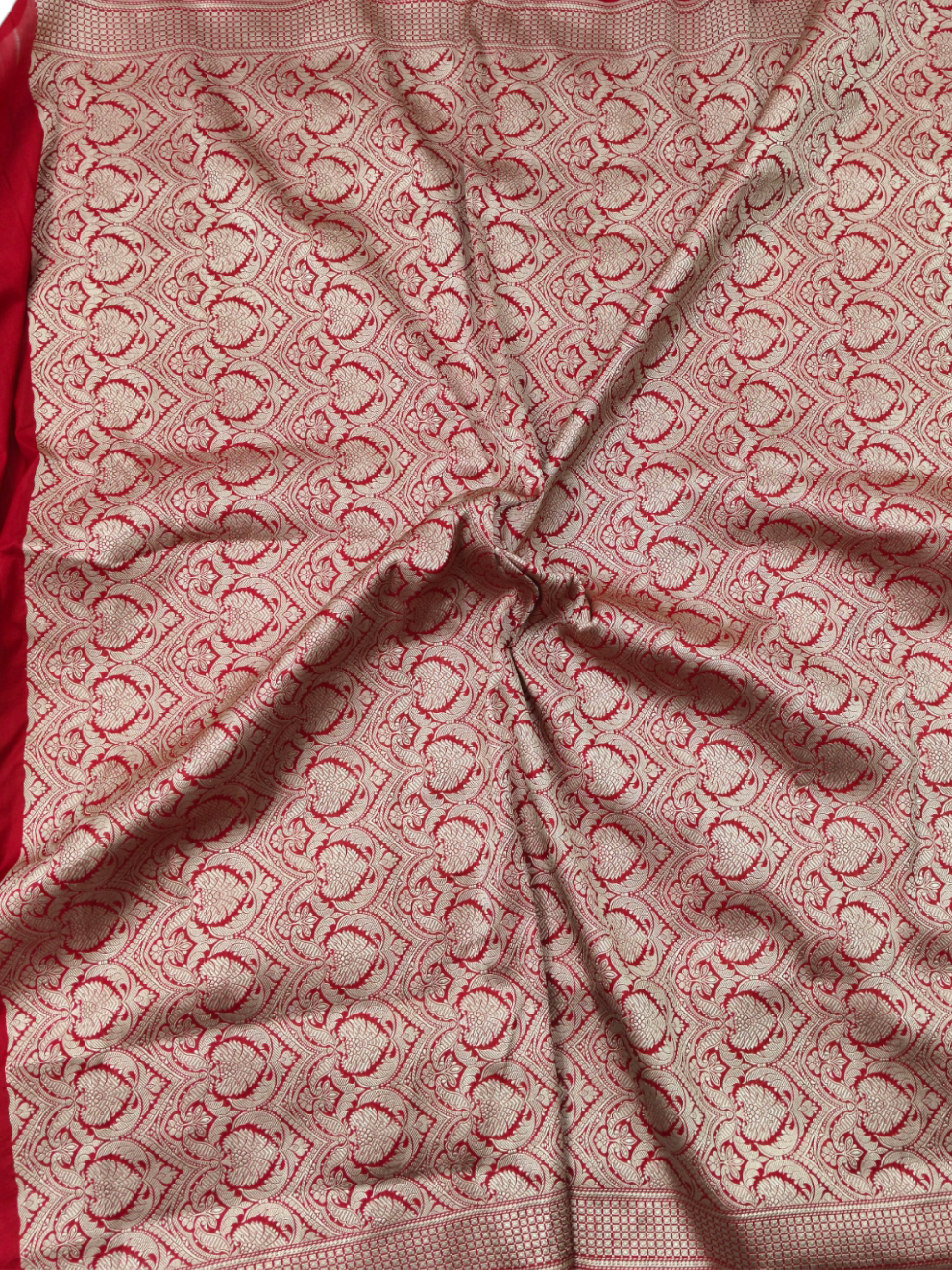 Red Pure katan silk lahenga set