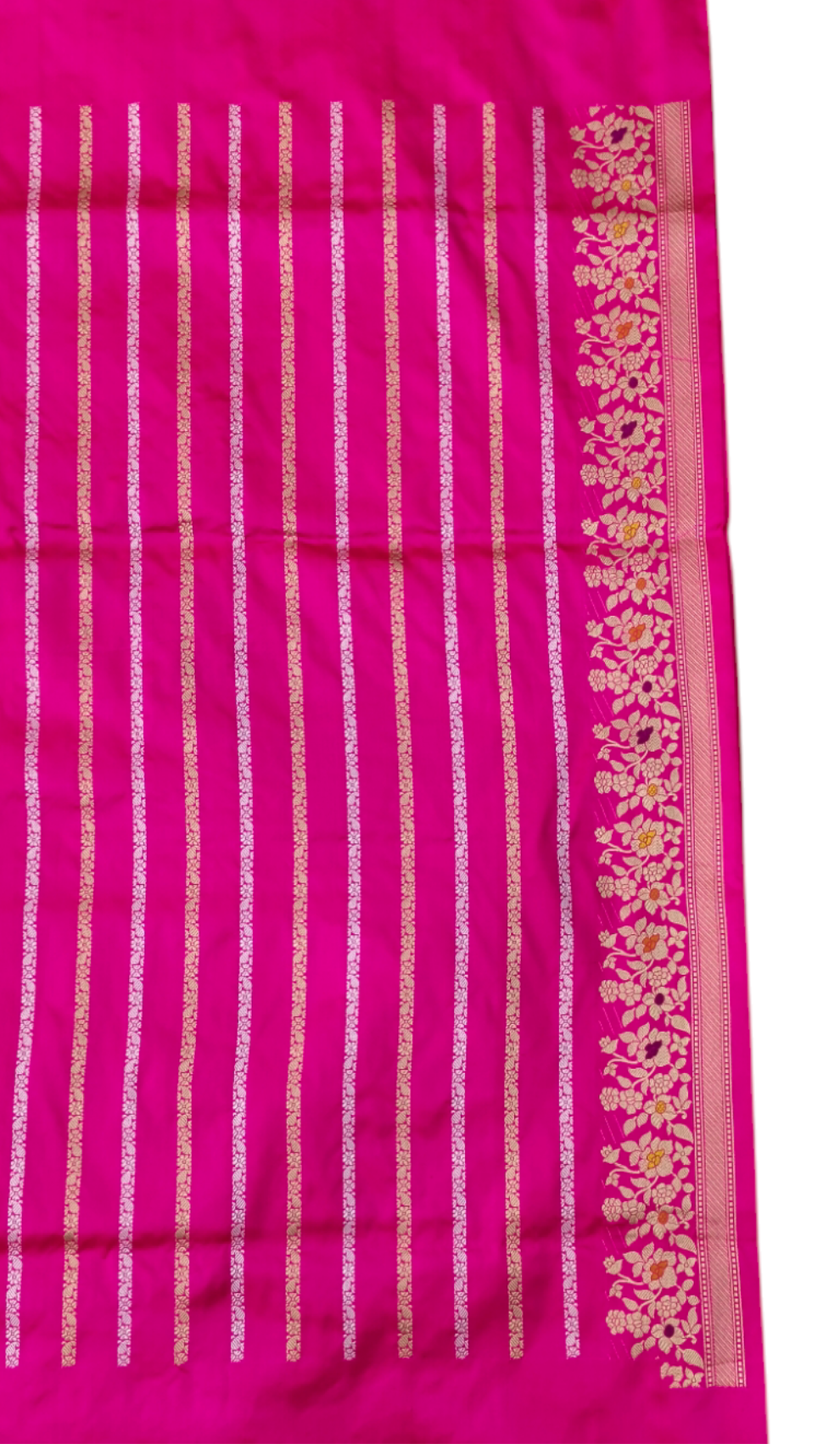 Dark Pink pure katan silk handvowen banarasi saree