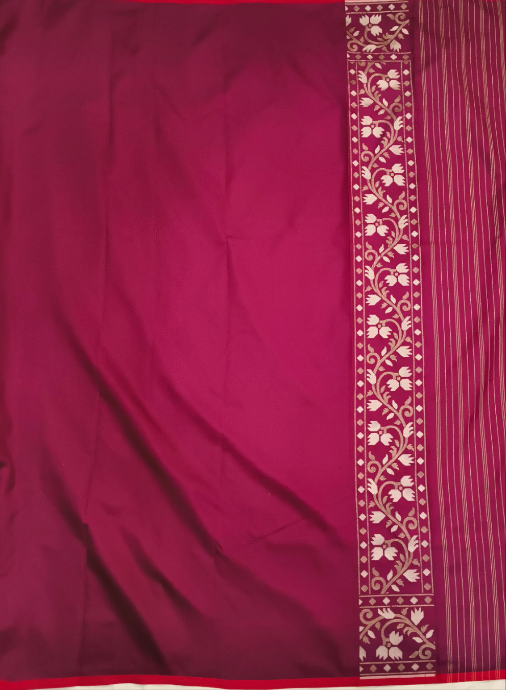 Maroon pure katan silk ektara cutwork jamdani banarasi saree