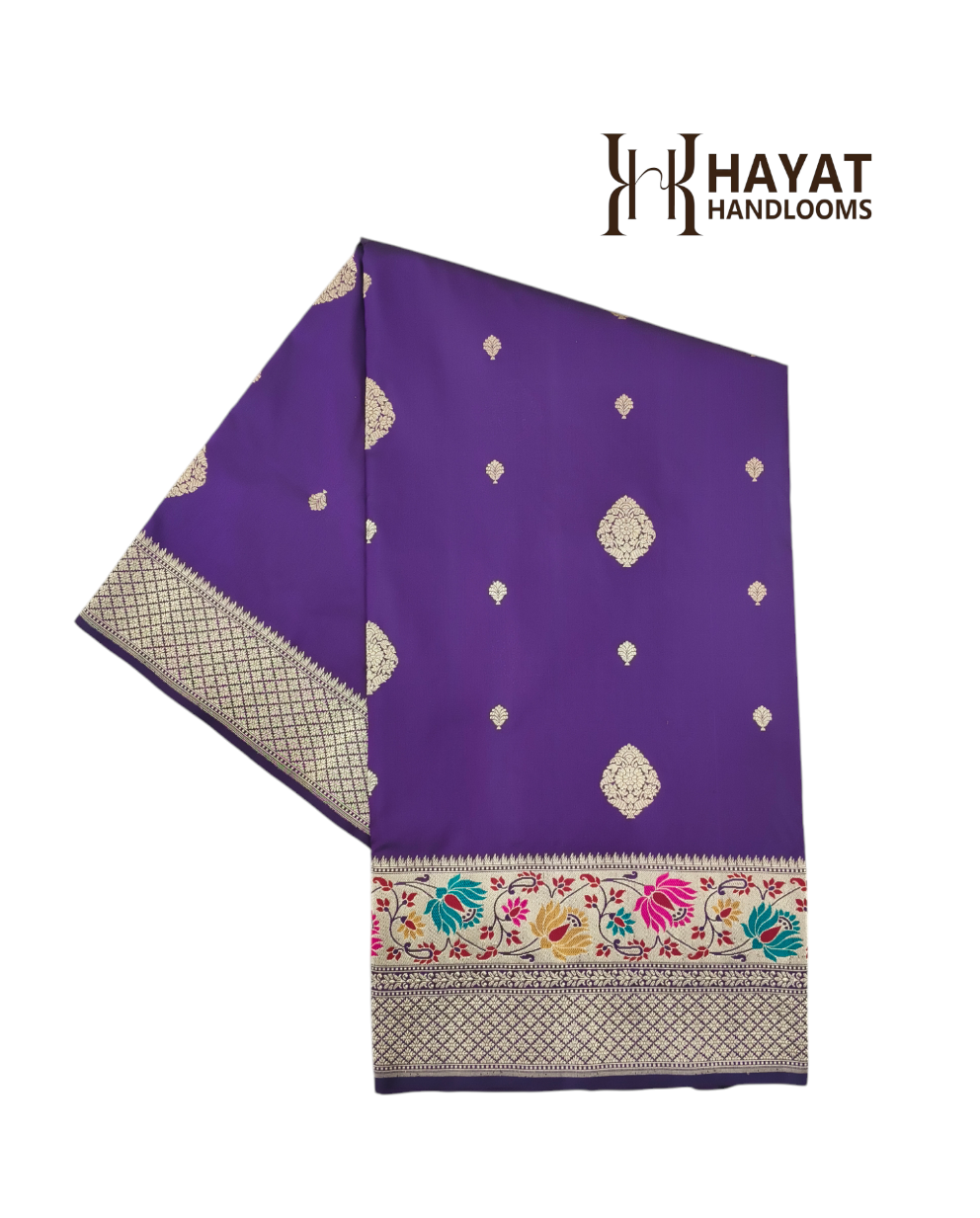 Purple pure katan silk handvowen banarasi saree
