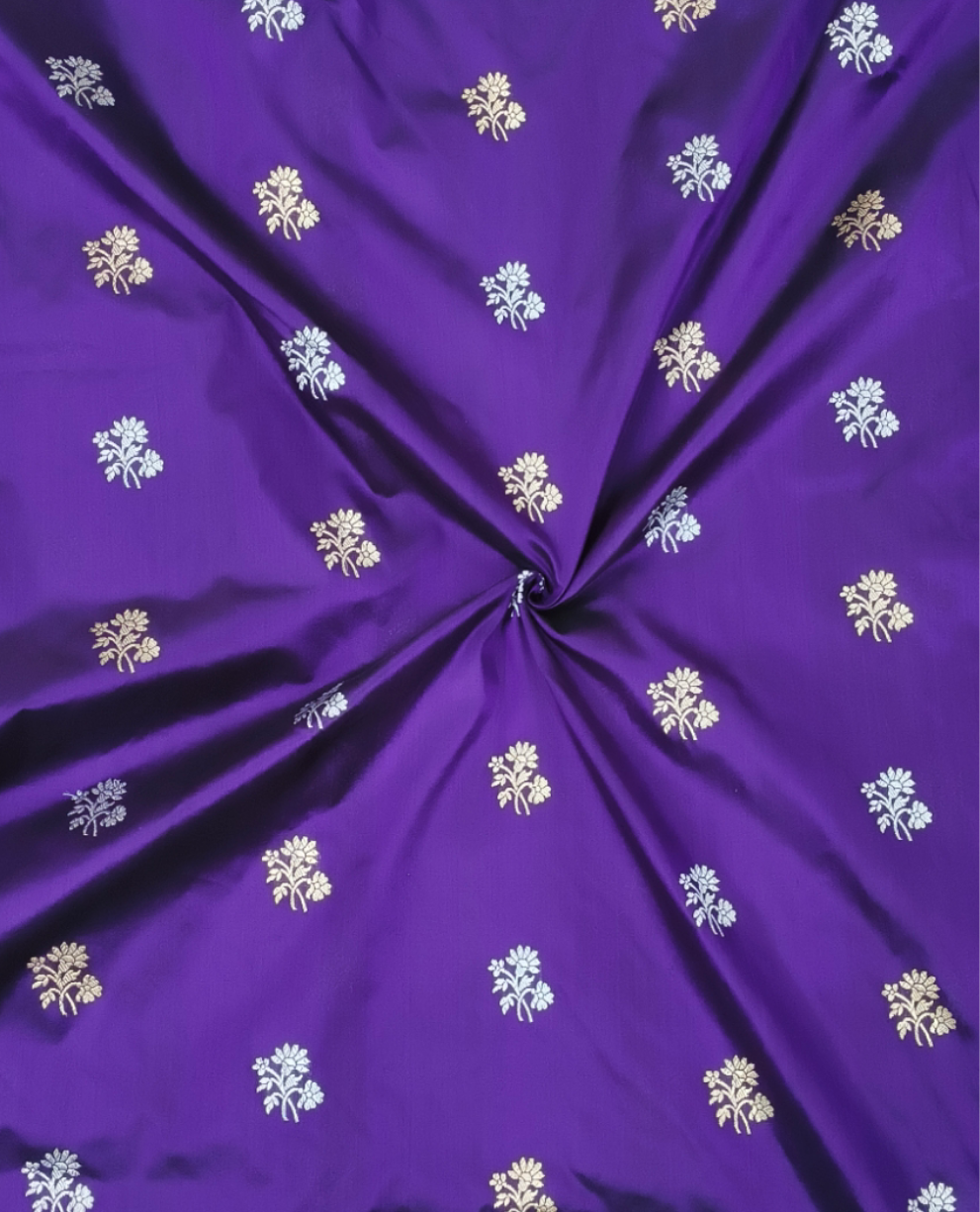 Purple pure katan silk handvowen banarasi saree