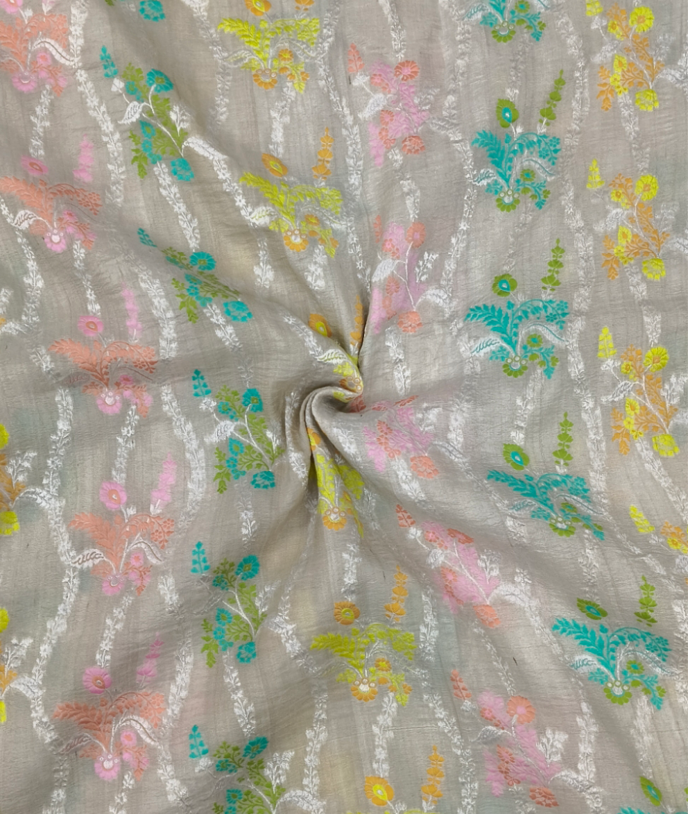 Pure tusser georgette hanloom banarasi saree