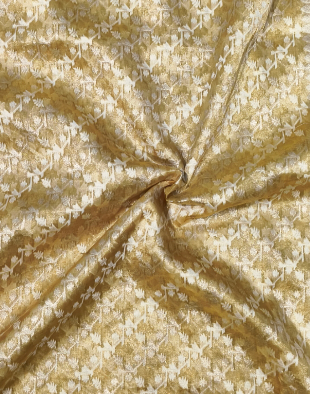 Yellow pure kora tissue banarsi saree