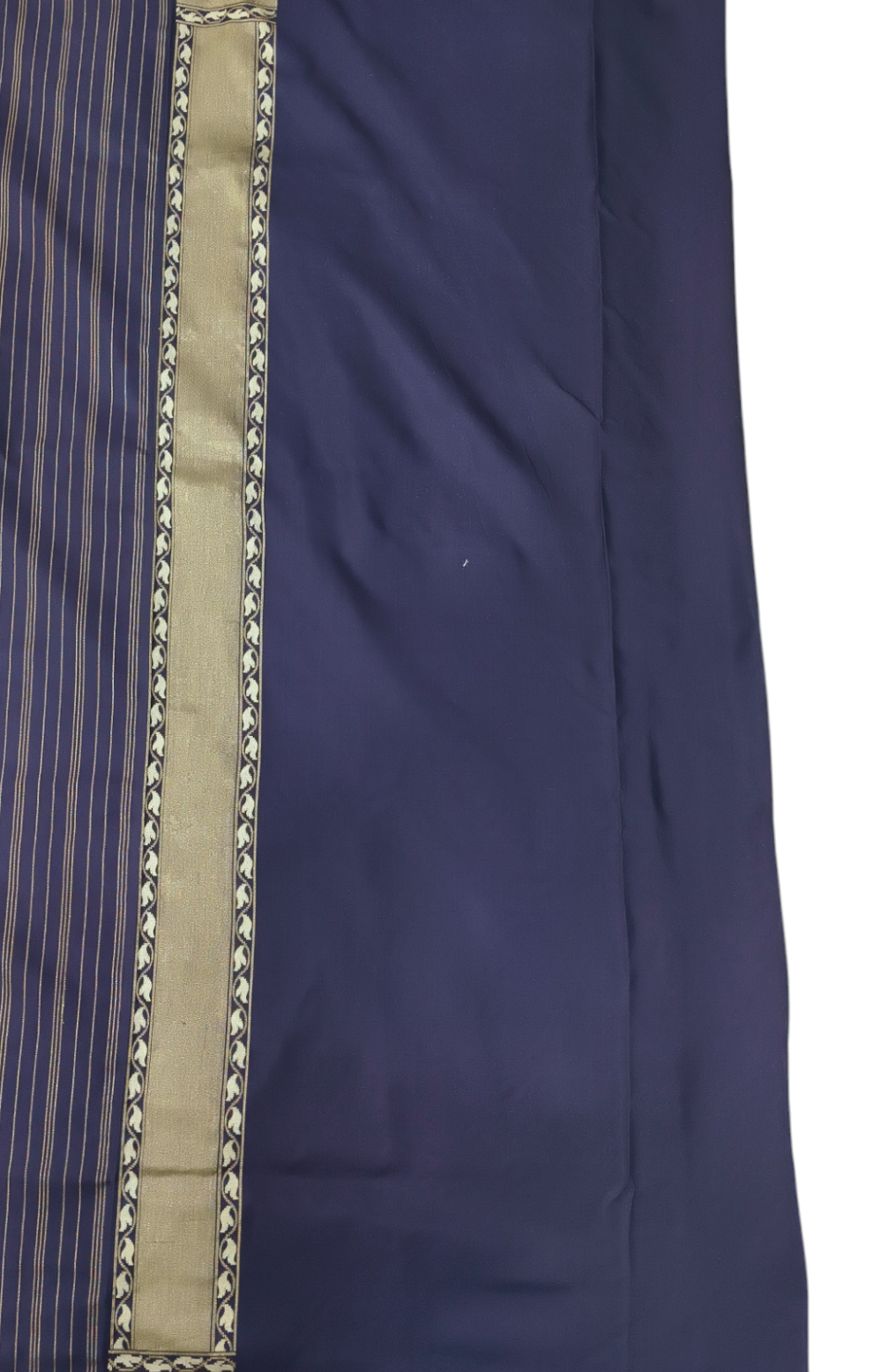 Navy blue pure katan silk cutwork jamdani banarasi saree