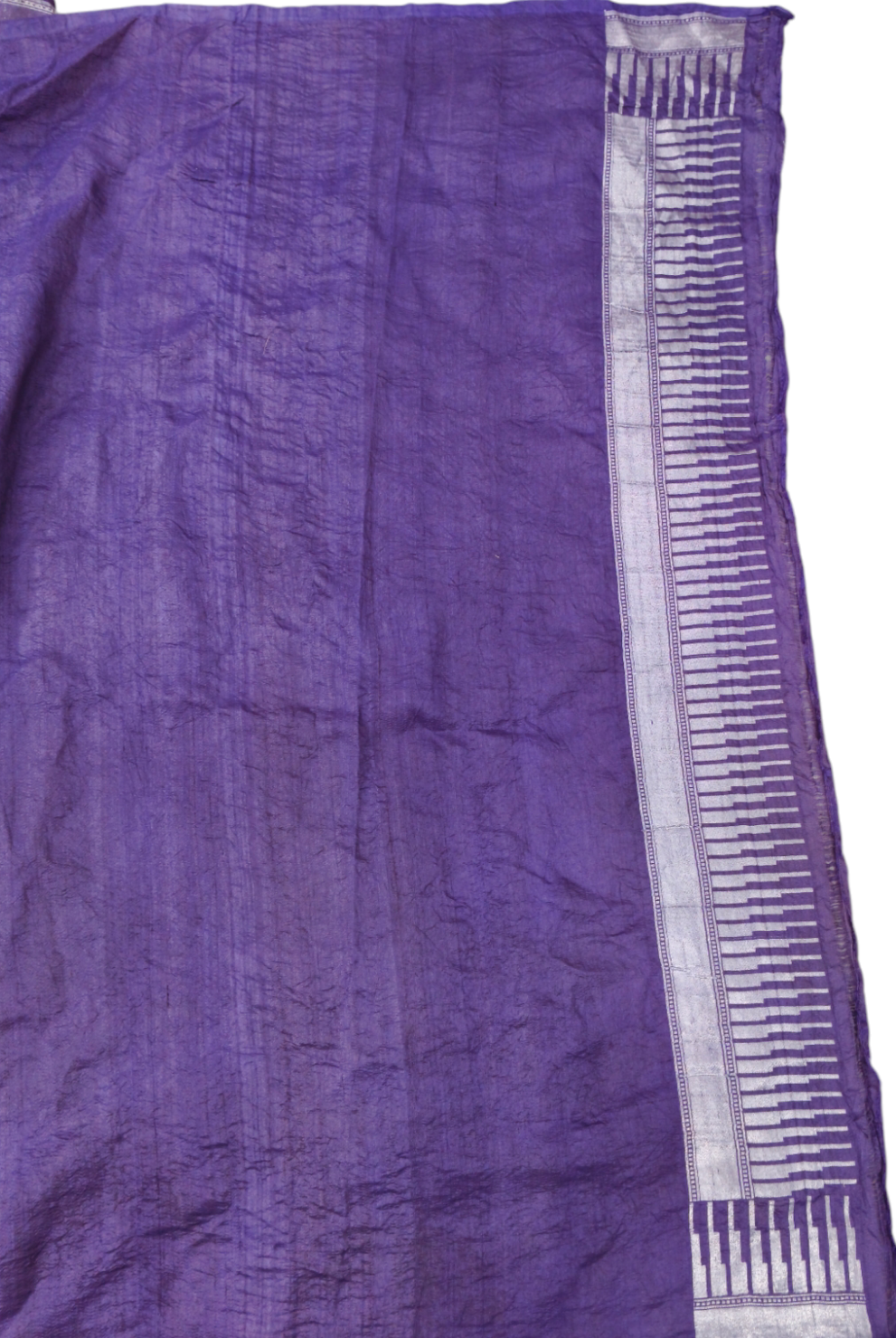 Lavender pure tusser georgette handloom banarasi saree