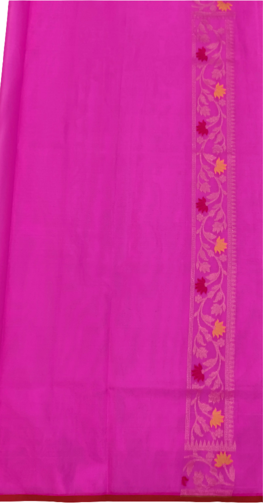 Dark pink pure kora silk ektara tilfi jamdani cutwork jaal banarasi saree
