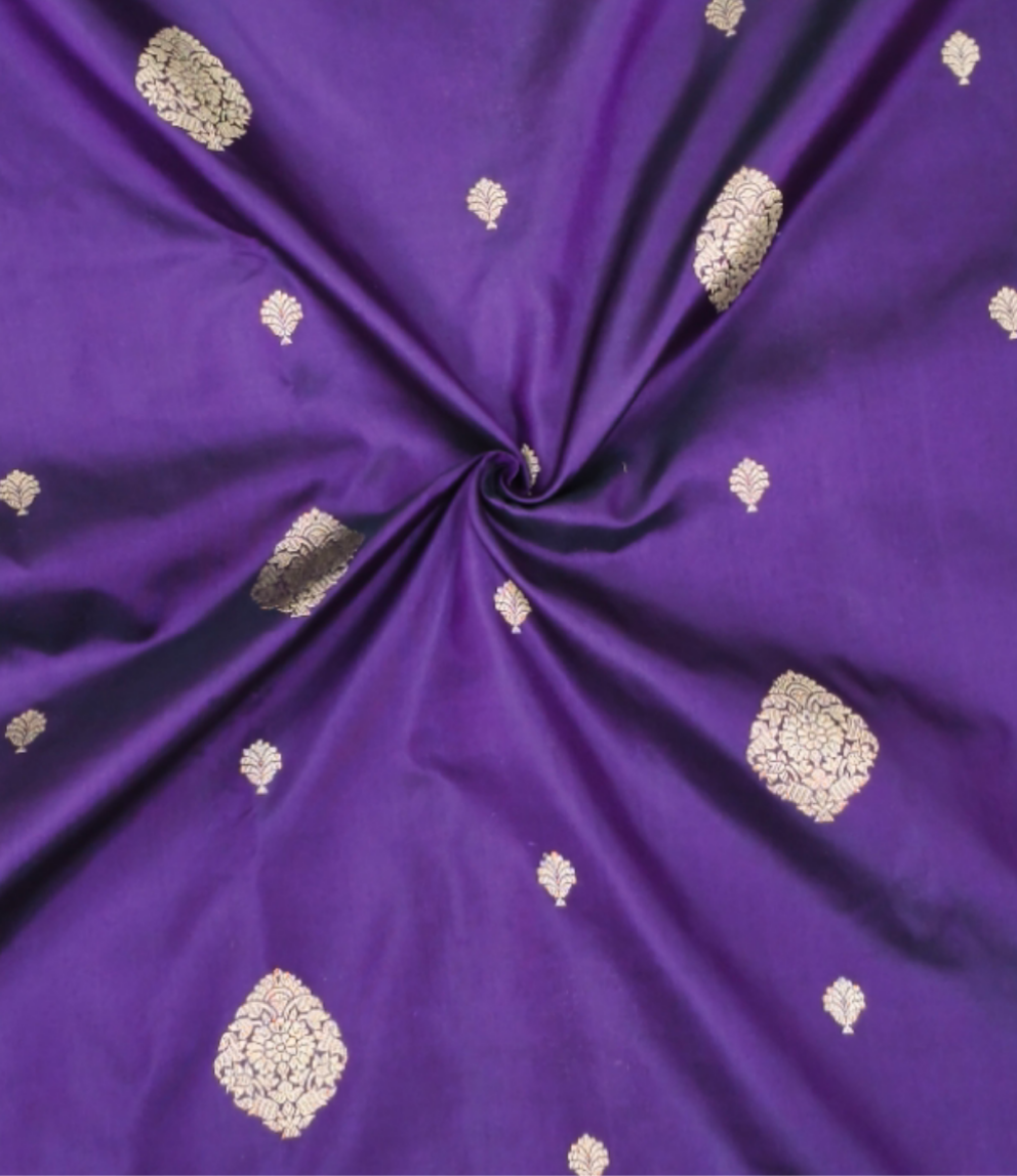 Purple pure katan silk handvowen banarasi saree
