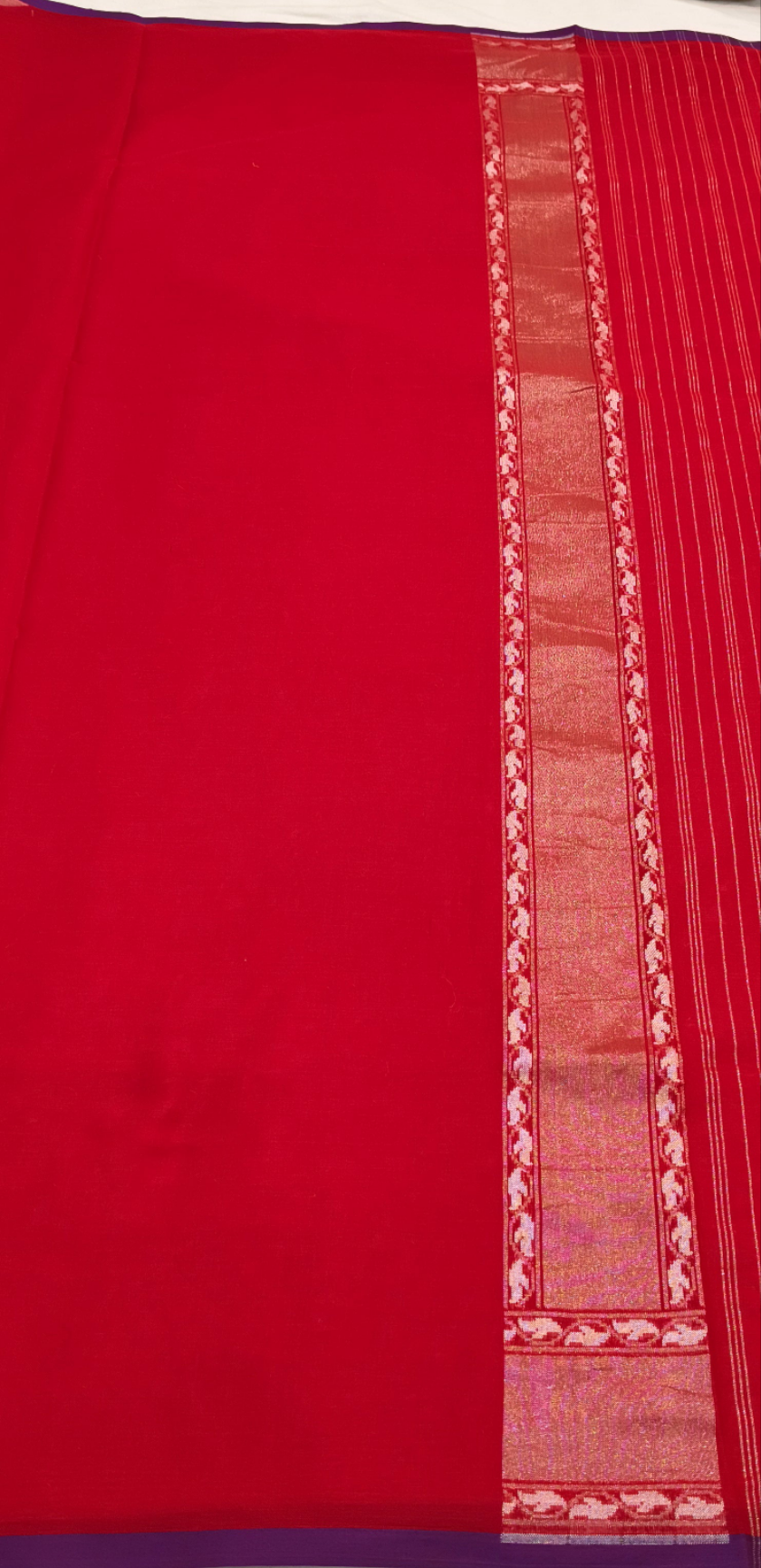 Pure Cotton Ektara Alfi Cutwork Jamdani Banarasi Saree