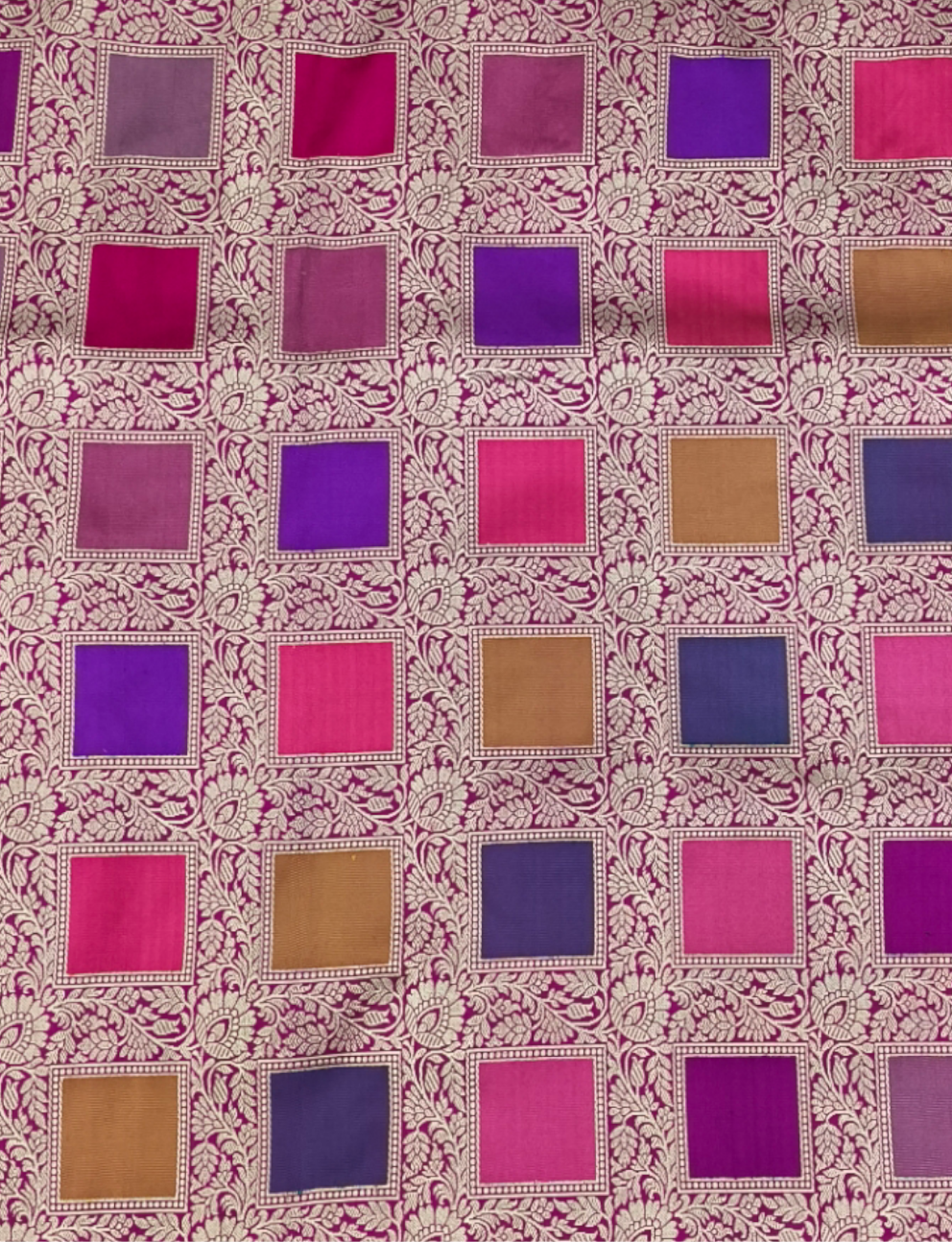 Dark Pink pure katan silk Rangkaat banarasi saree
