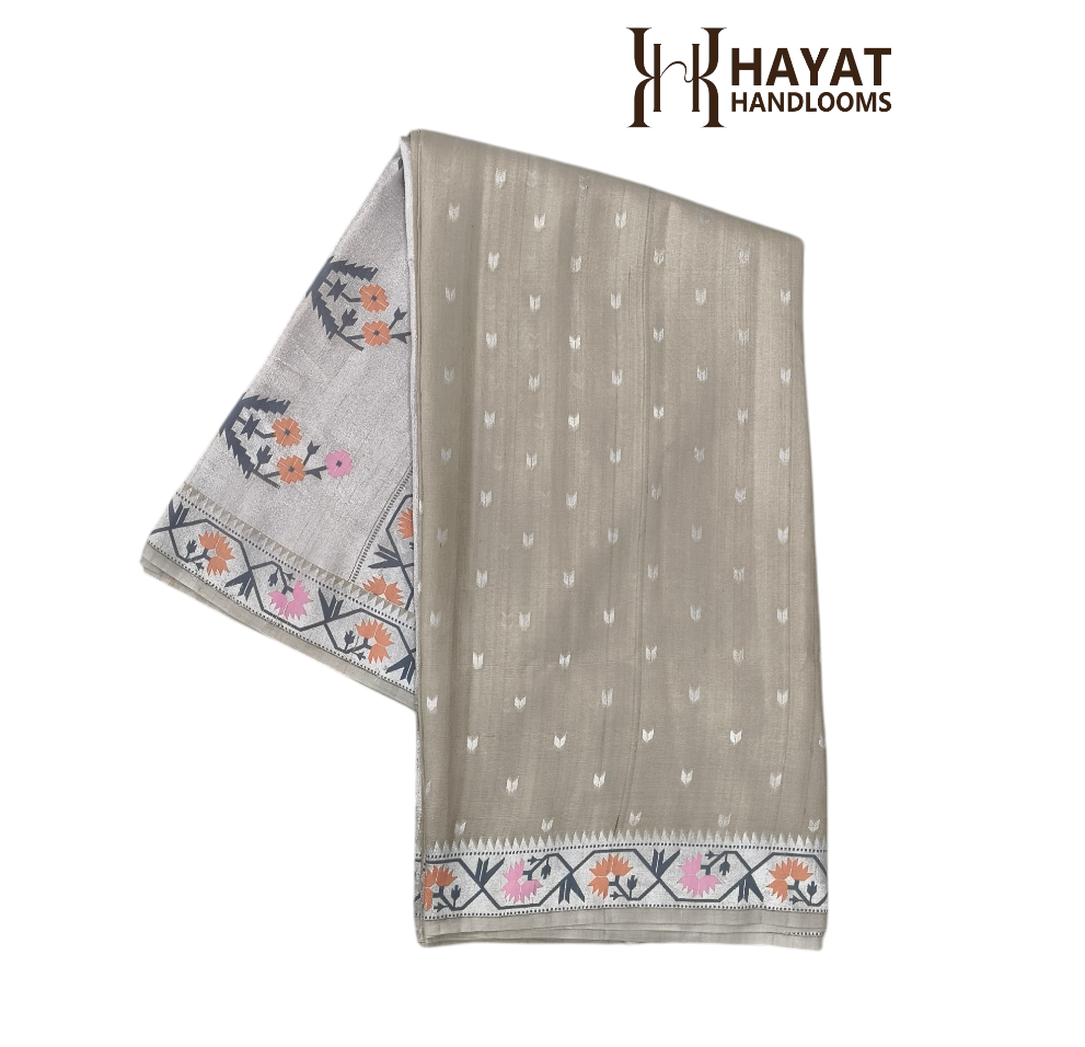 Pure tusser georgette handloom banarasi saree