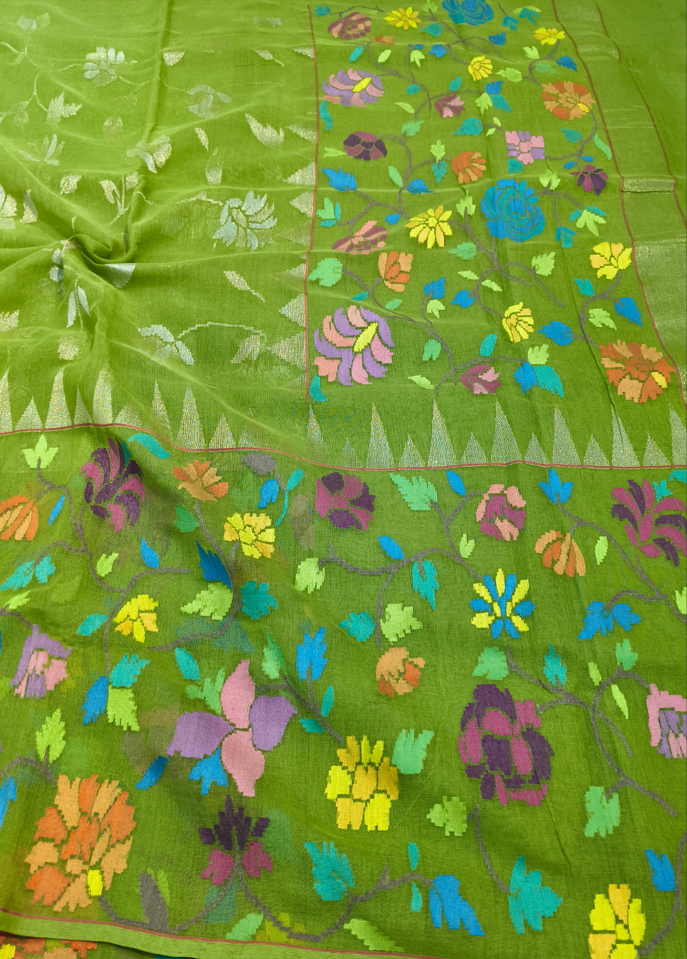 Cotton realzari jamdani saree