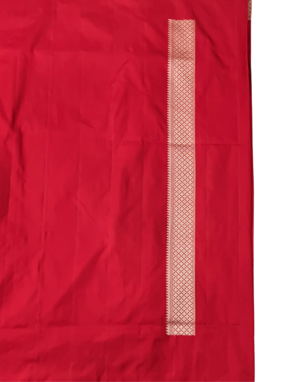 Red pure katan silk handvowen banarasi saree