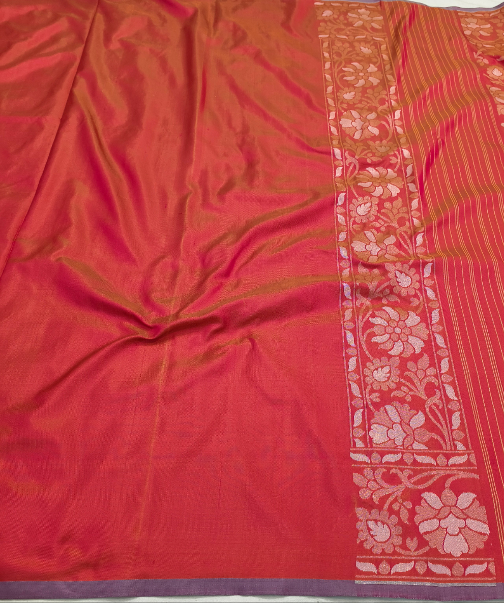 Pure Katan Silk Ektara Cutwork Jamdani Banarasi Saree
