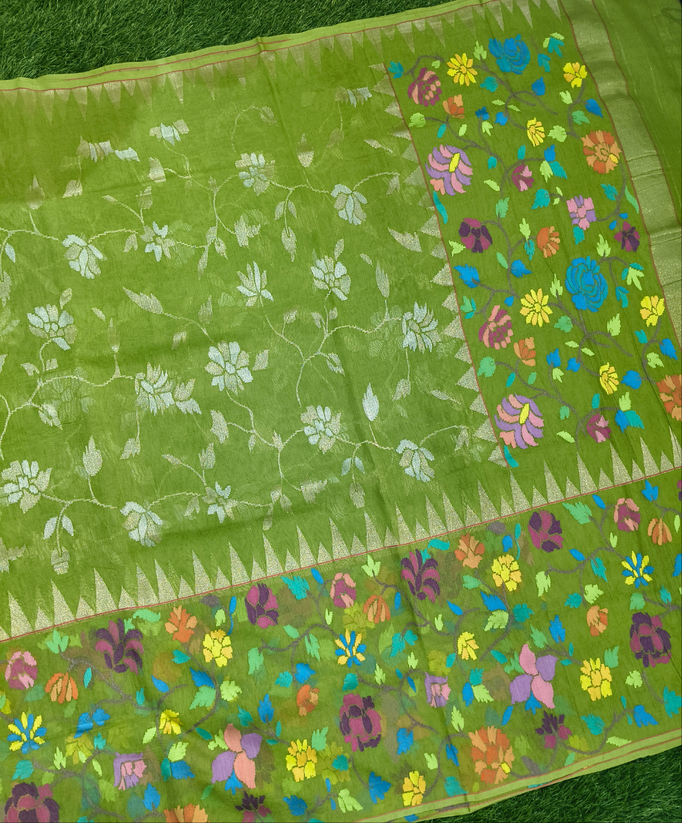 Cotton realzari jamdani saree