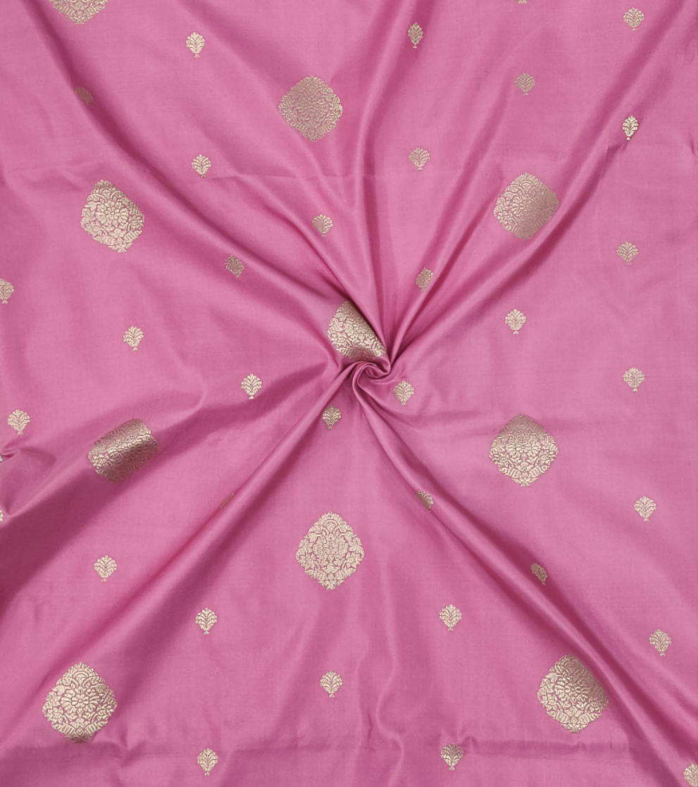 Light pink pure silk handvowen banarasi saree