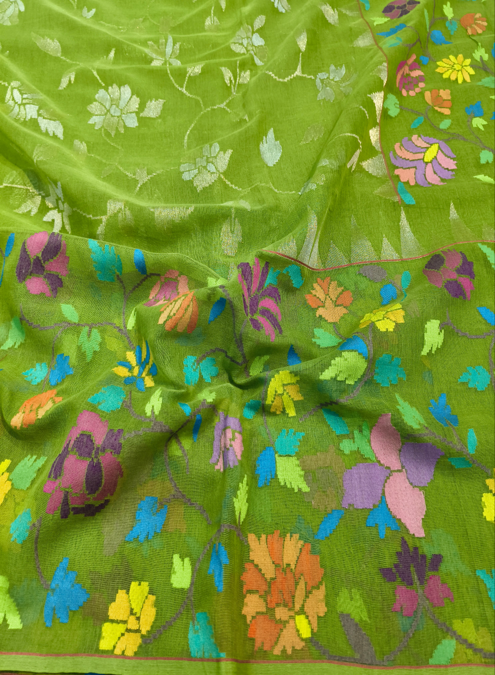 Cotton realzari jamdani saree