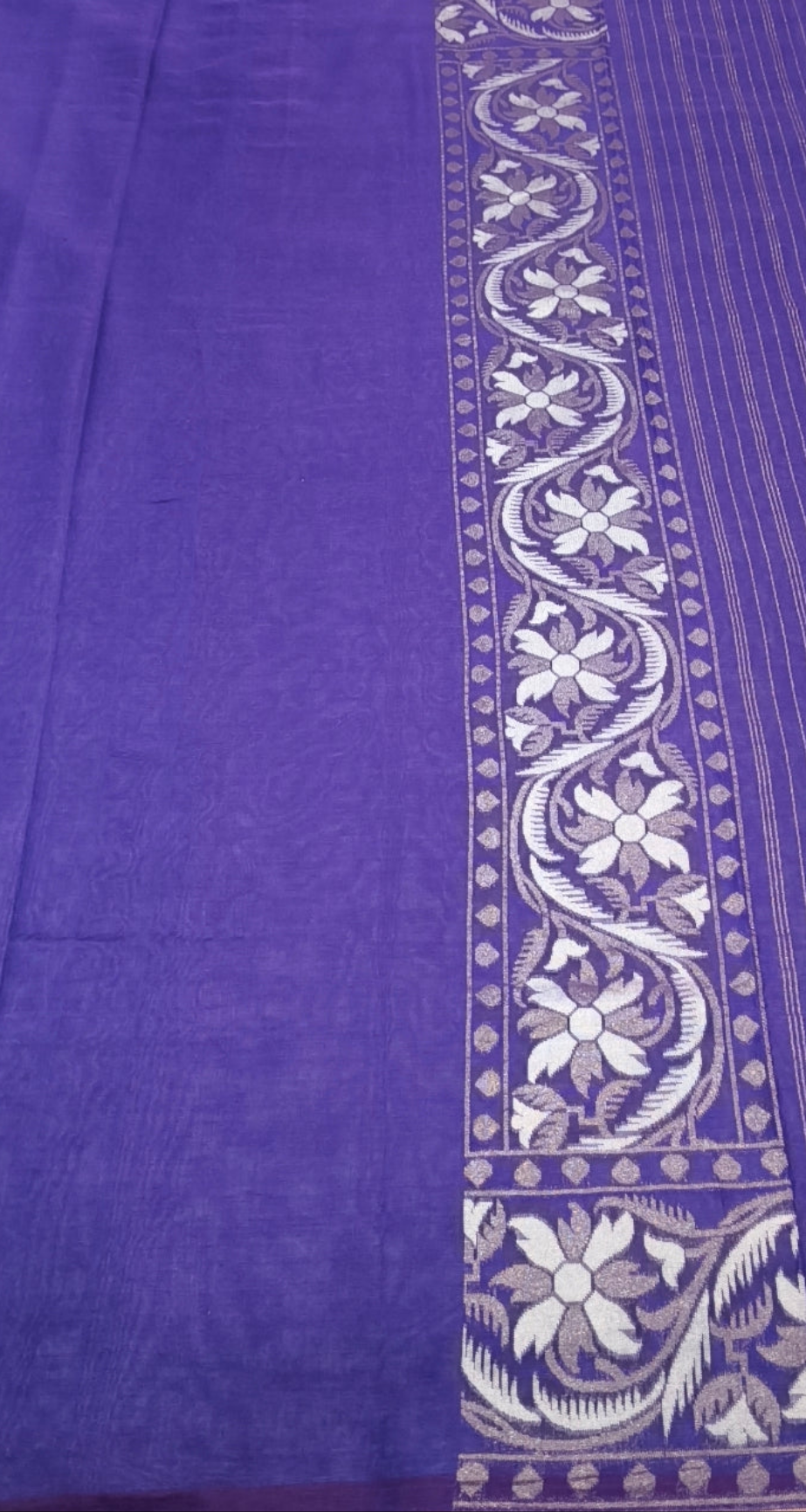 Pure Cotton Ektara Alfi Cutwork Jamdani Banarasi Saree