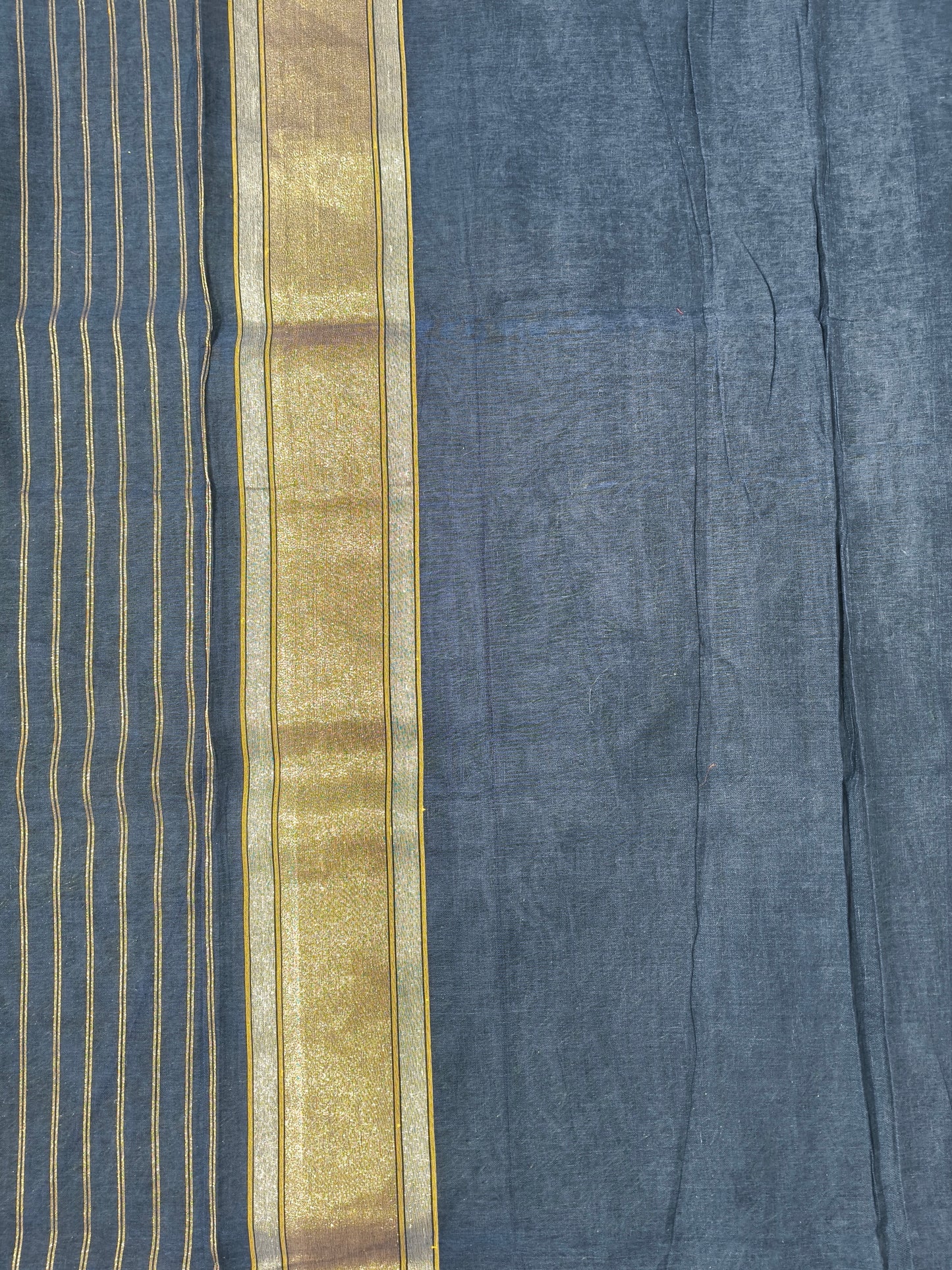 Navi blue Pure cotton realzari saree