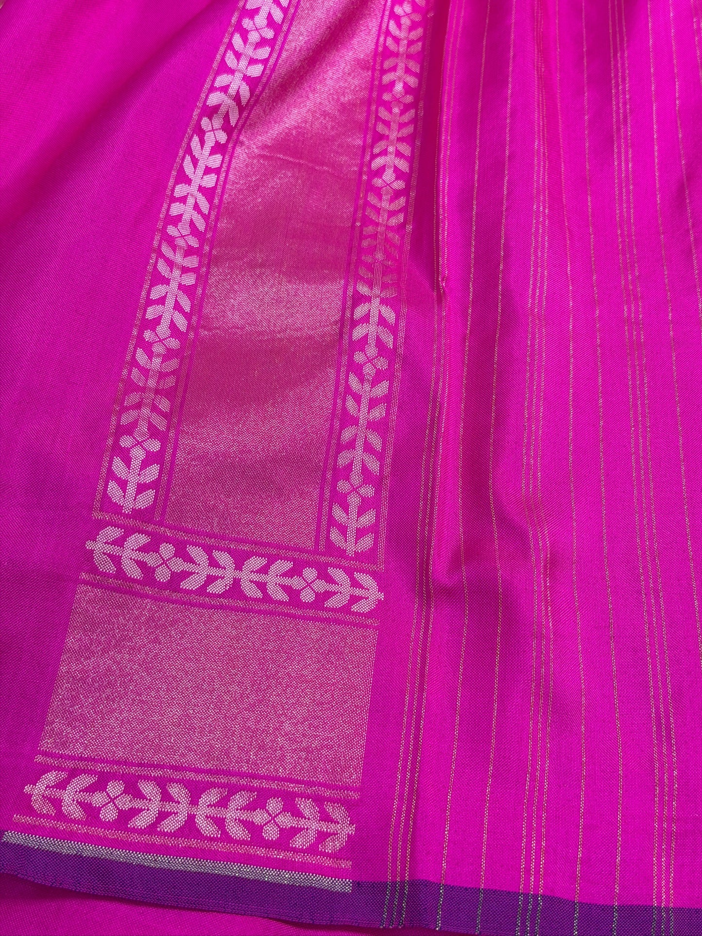 Hot Pink Pure Banarasi Ektara Jamdani Silk Handwoven Saree