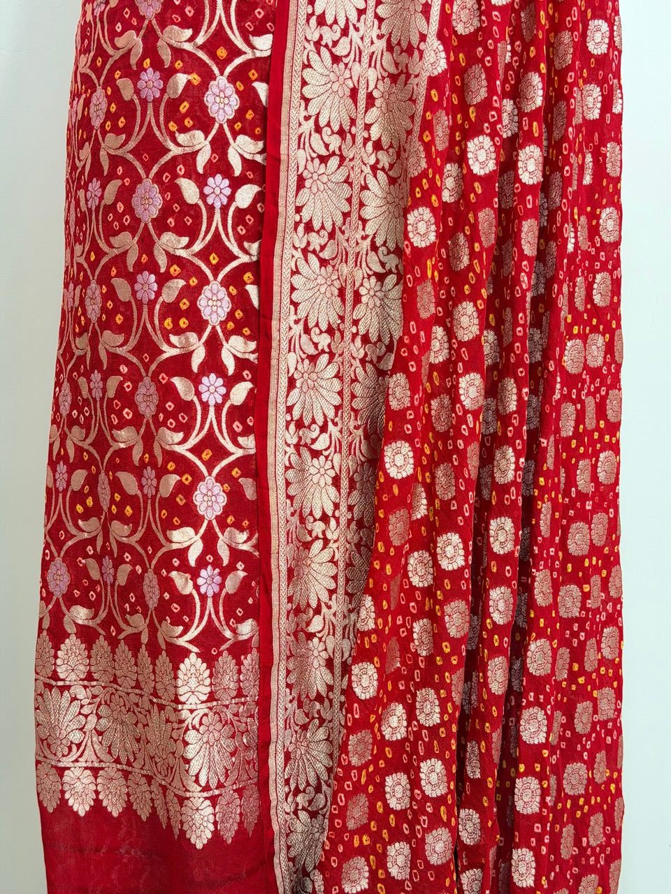 Red Chiffon Suit Set with Dupatta
