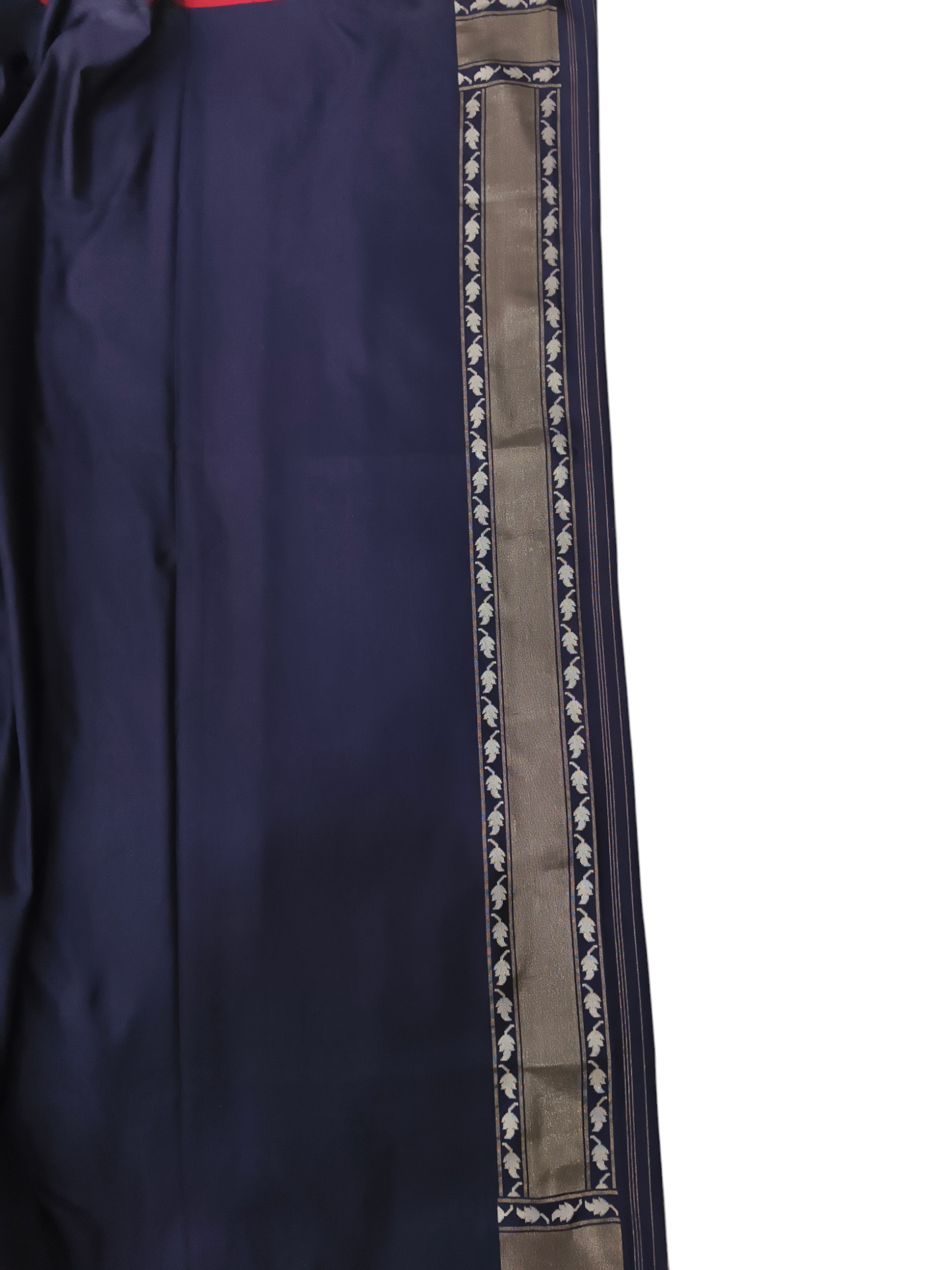 Navi blue pure katan silk cutwork jamdani exclusive saree