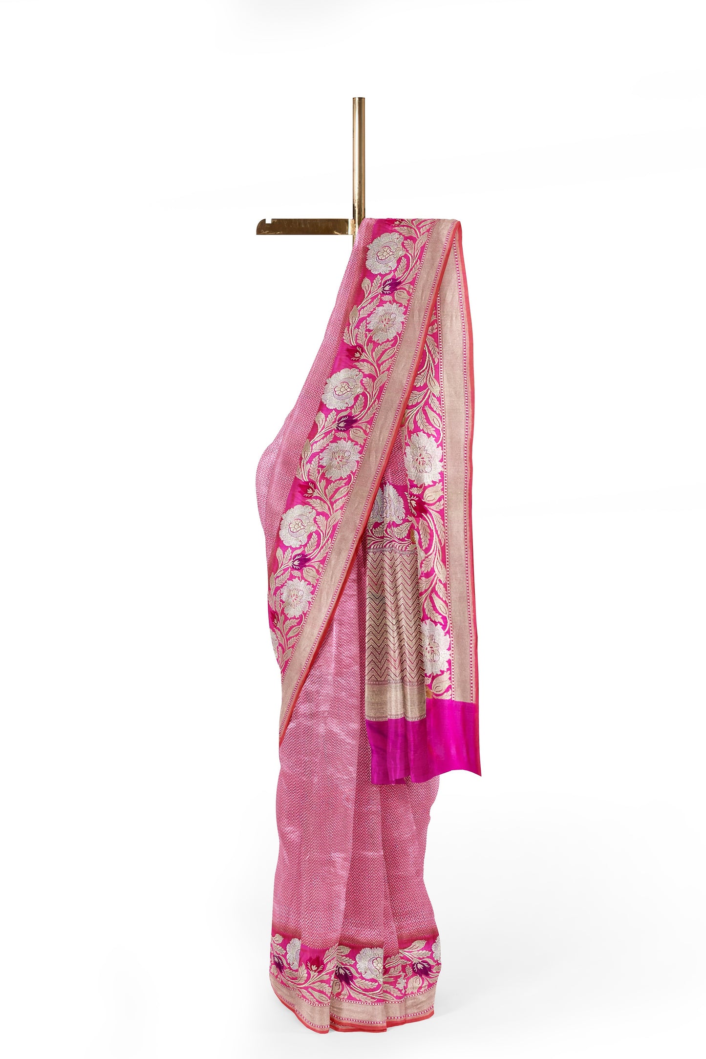 Handvowen Pure katan silk banarasi saree