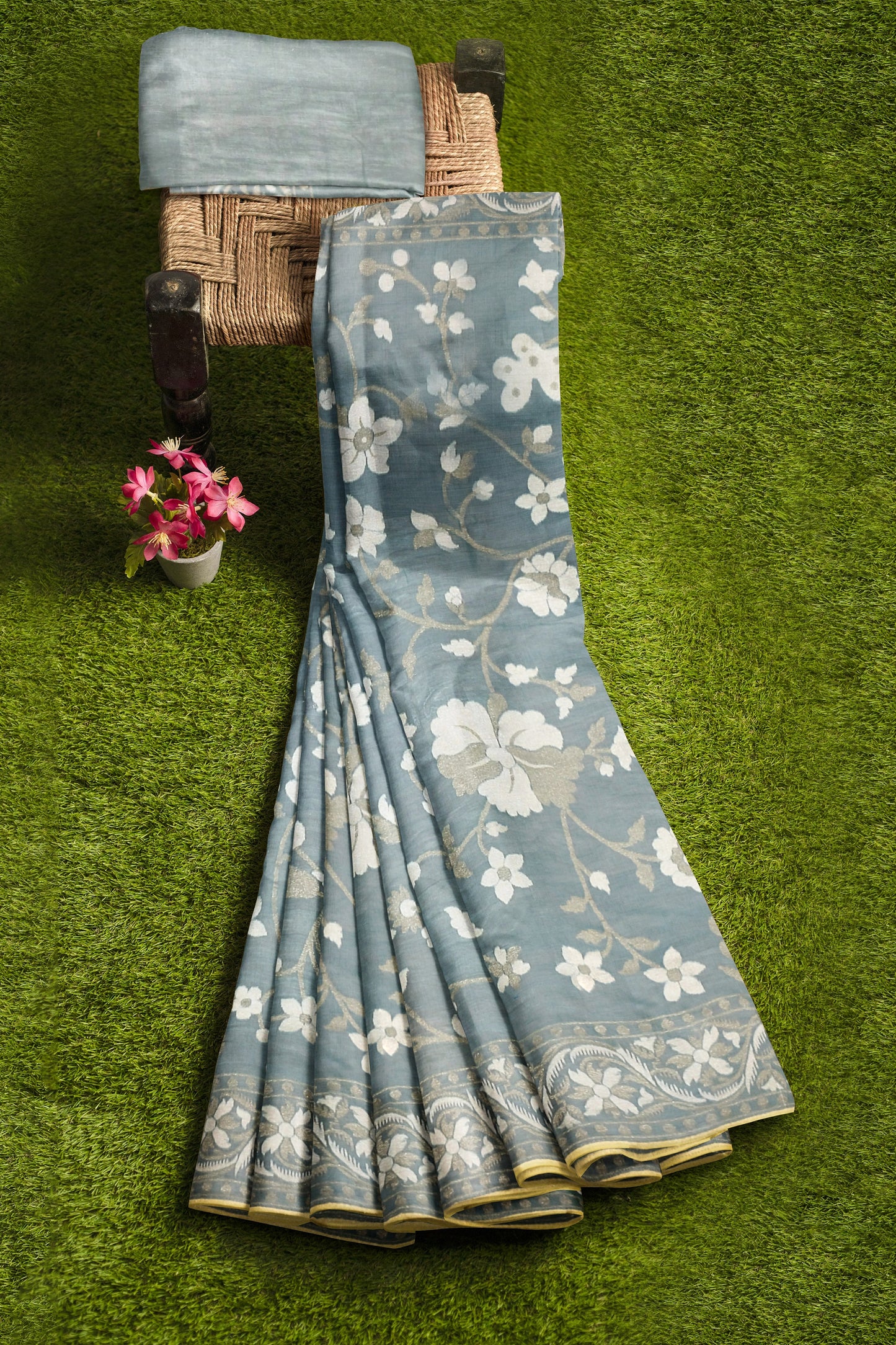 Pure Katan Silk Saree in Pastel Green