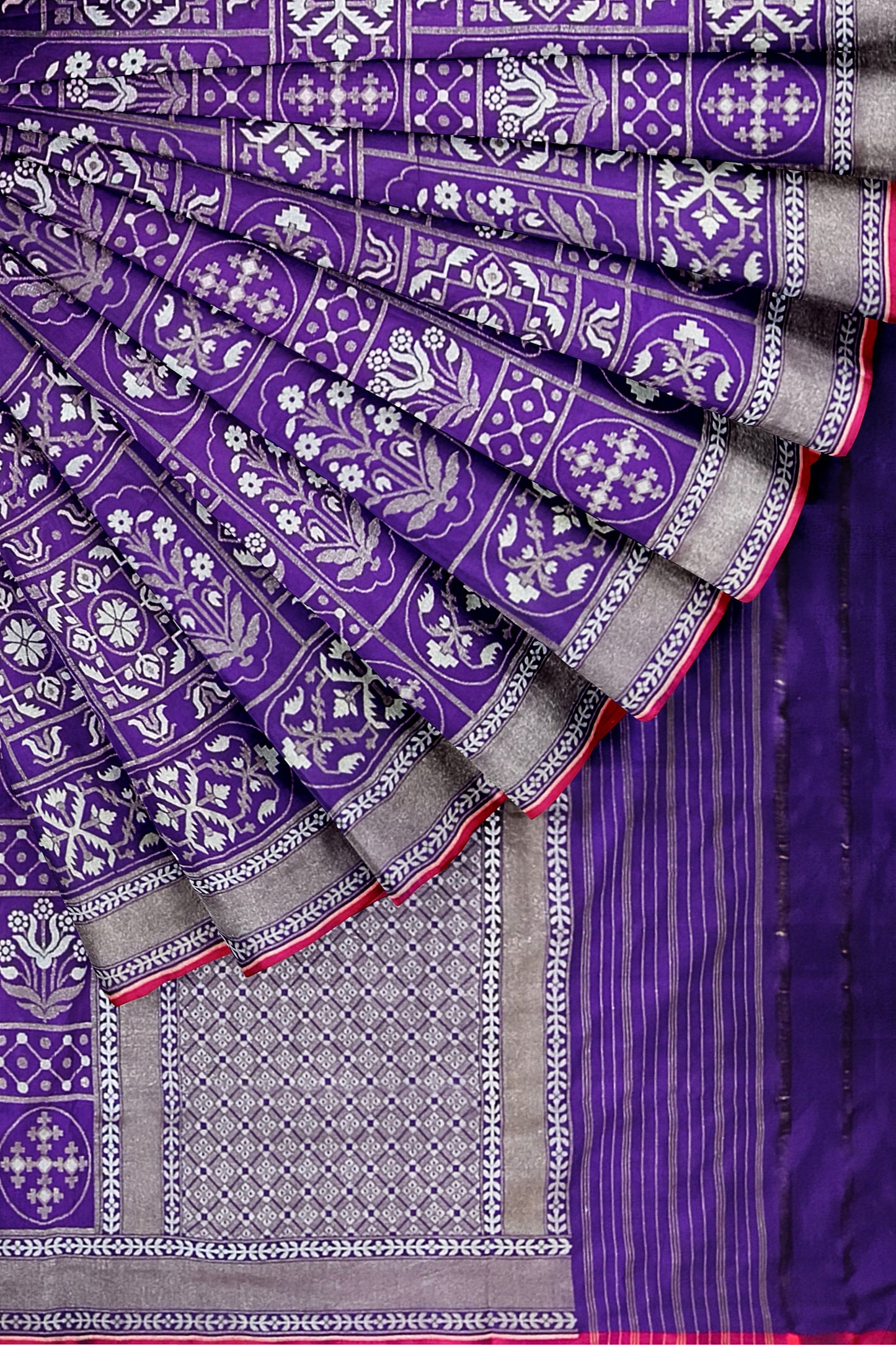 Pure Katan Silk Saree in Purple Color