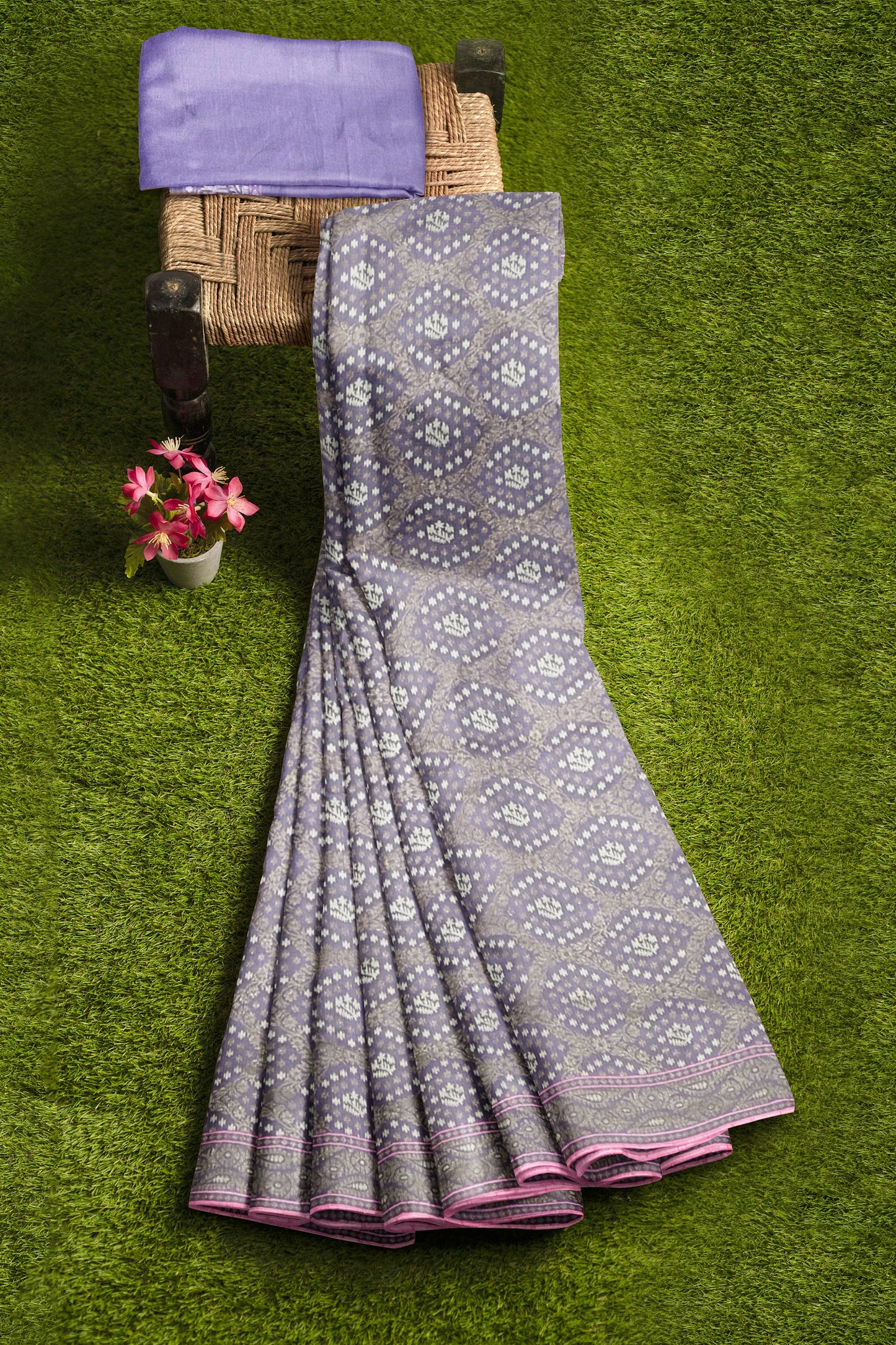 Pure Katan Silk Saree in Pinkish Purple