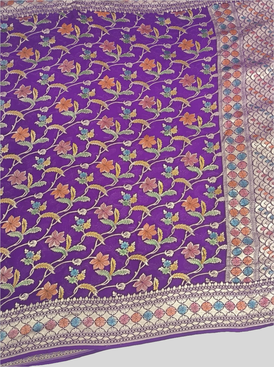 Royal Purple Khaddi Georgette Saree