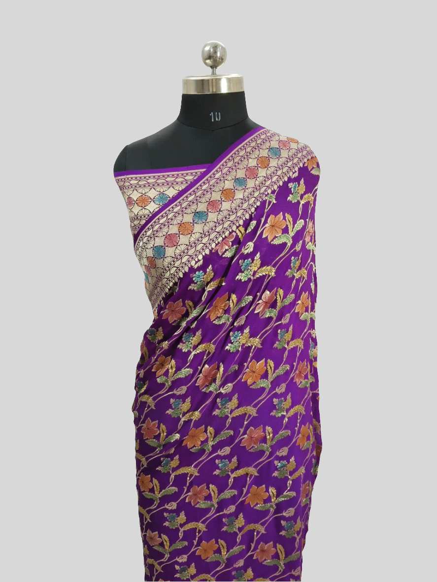 Royal Purple Khaddi Georgette Saree