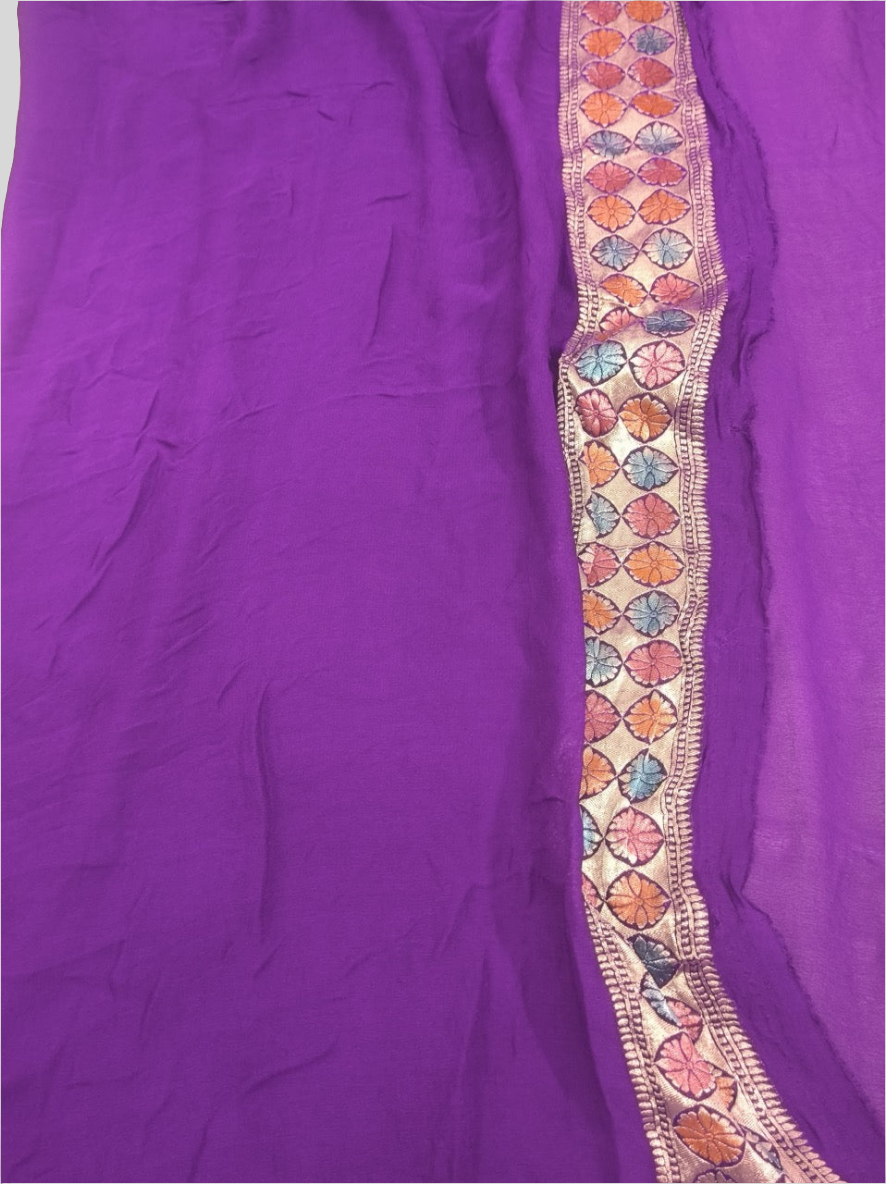 Royal Purple Khaddi Georgette Saree