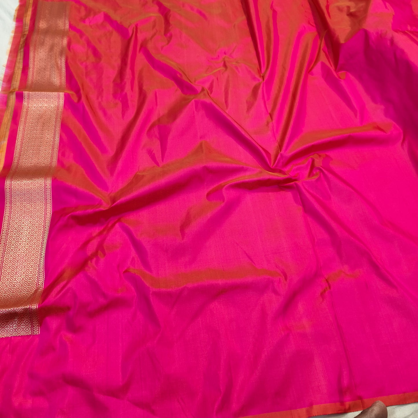 Pink pure katan silk handvowen banarasi saree