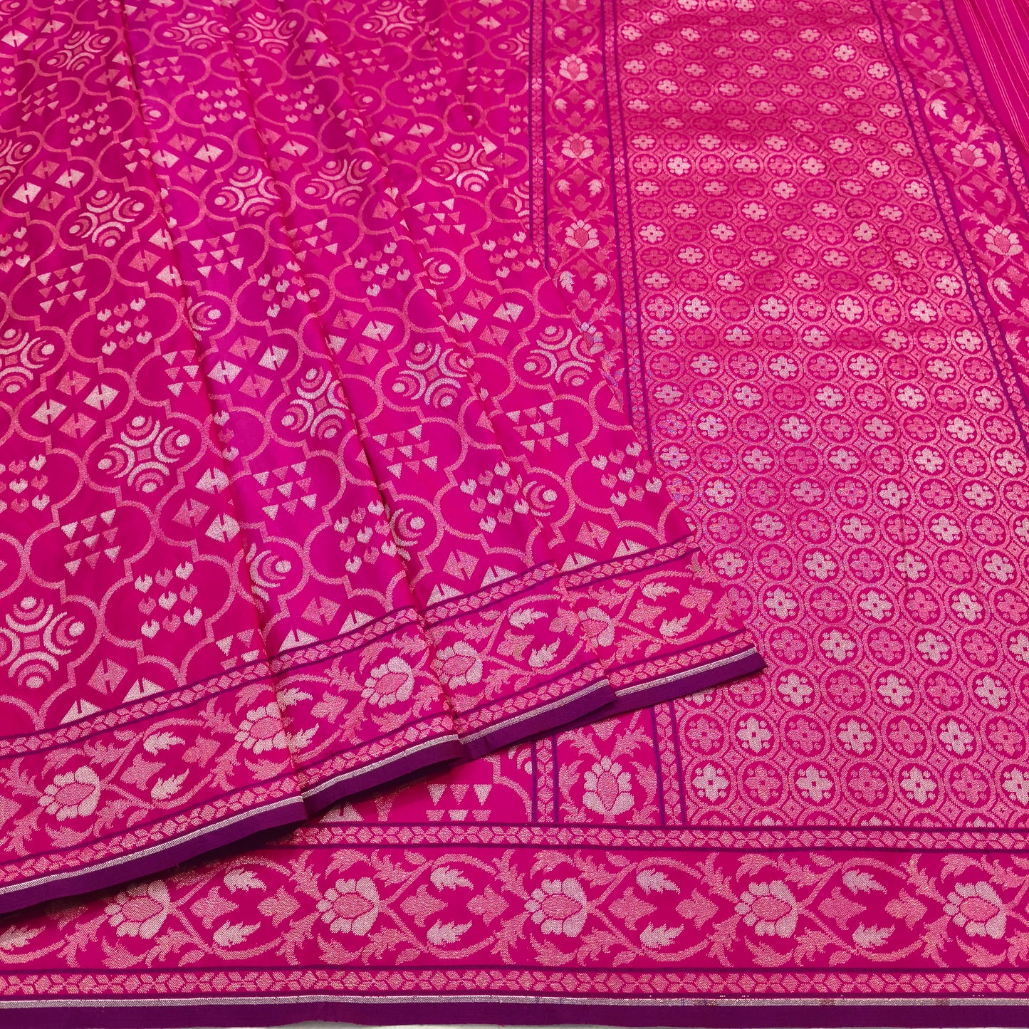 Pure Katan Silk Ektara Cutwork Jamdani Banarasi Saree