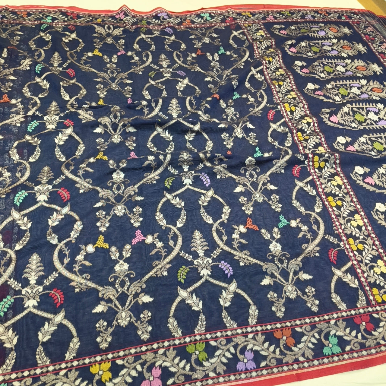 Pure Cotton Ektara Tilfi Jamdani Banarasi Saree