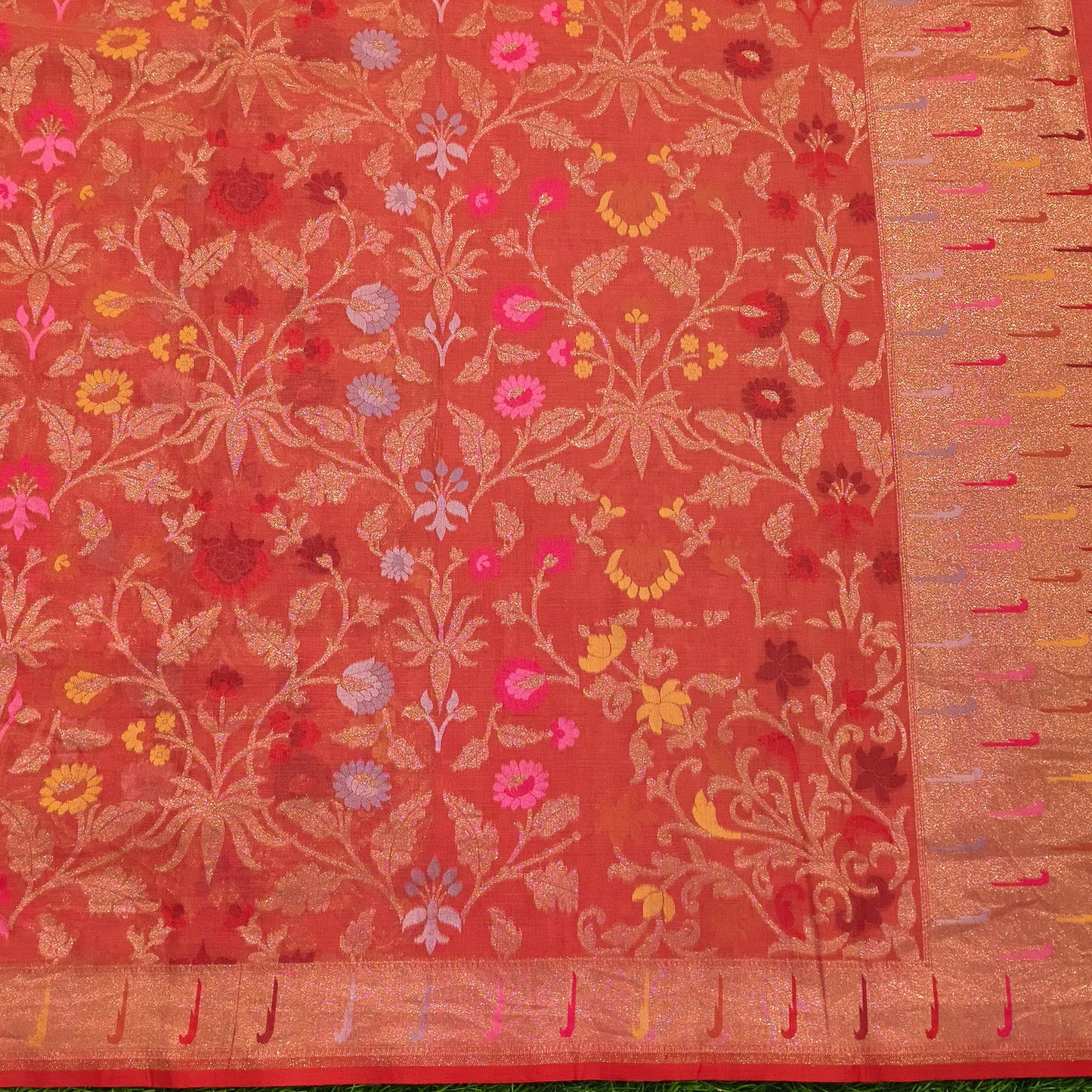 Pich pure cotton ektara tilfi jamdani cutwork jaal banarasi saree