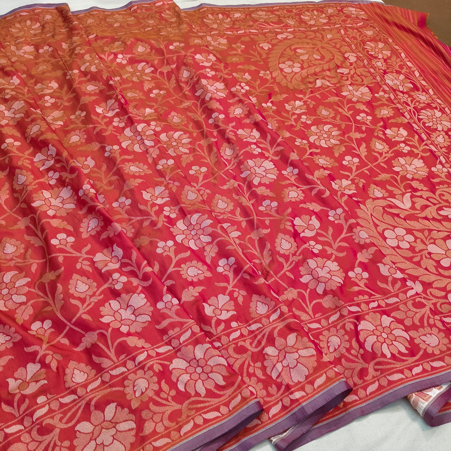 Pure Katan Silk Ektara Cutwork Jamdani Banarasi Saree