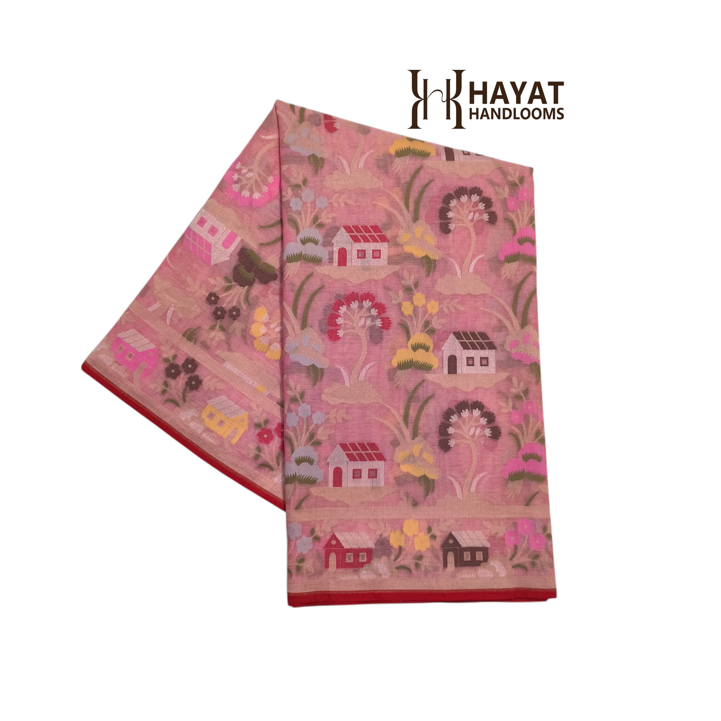 Pure Cotton Ektara Tilfi Cutwork Jamdani Banarasi Saree