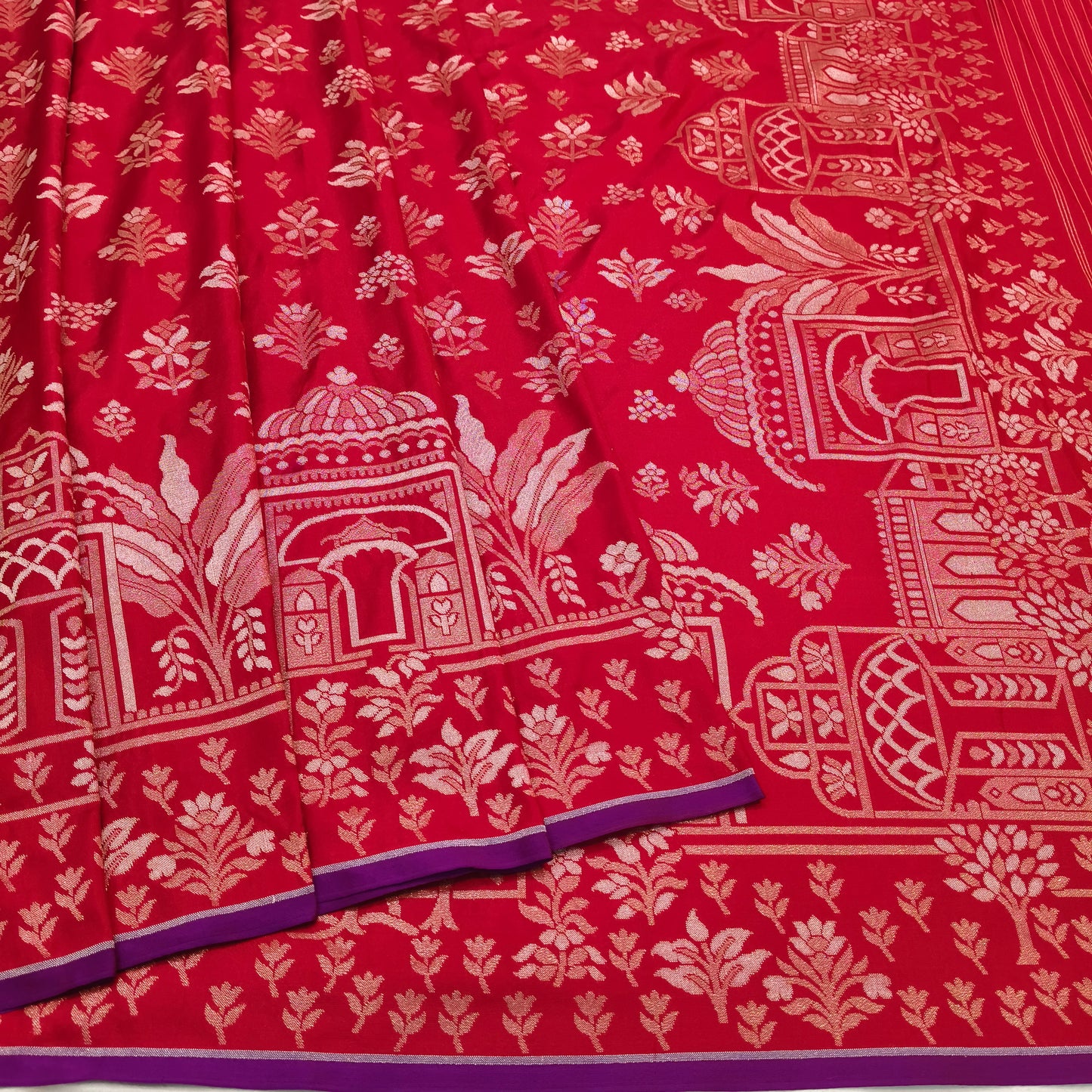 Pure Katan Silk Ektara Cutwork Jamdani Banarasi Saree