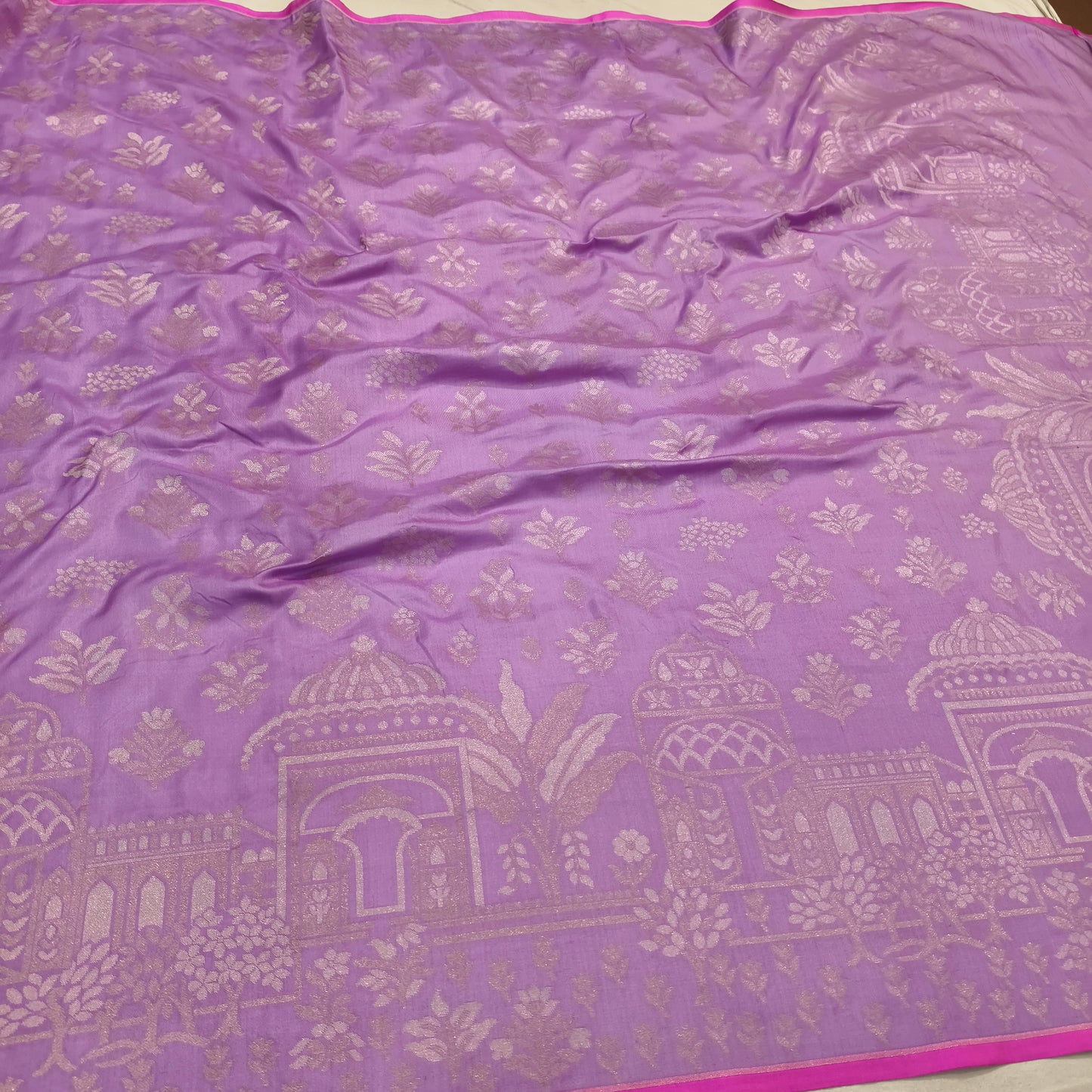 Pure Katan Silk Ektara Cutwork Jamdani Banarasi Saree