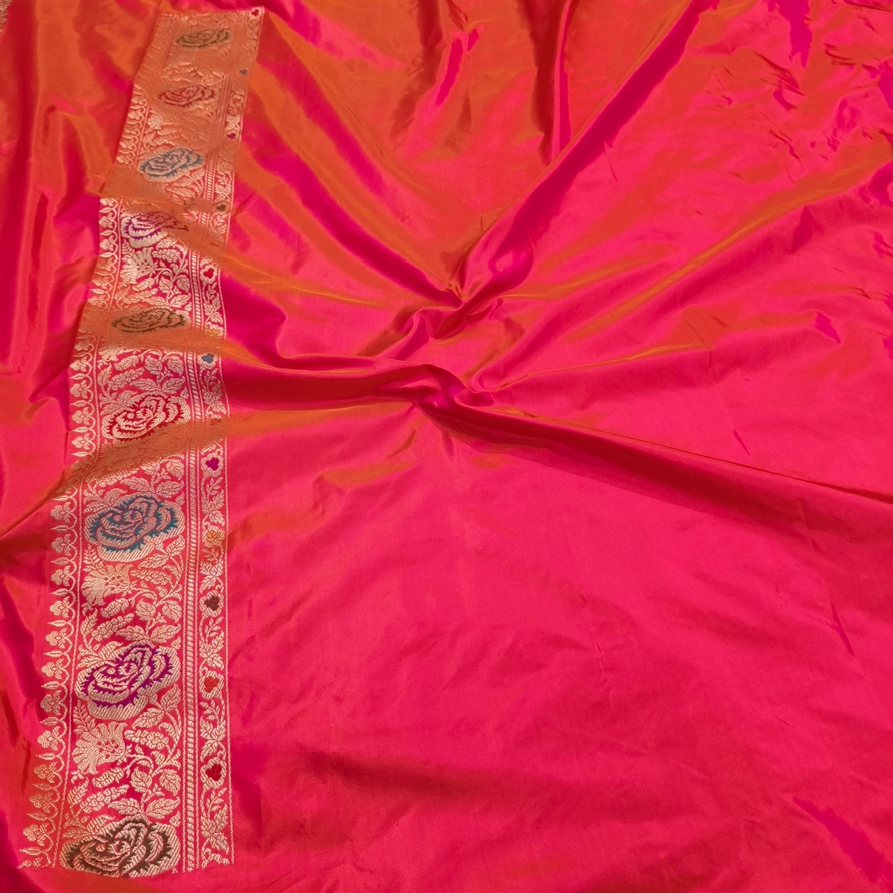 Pink Pure katan silk handwoven jangla exclusive banarasi saree