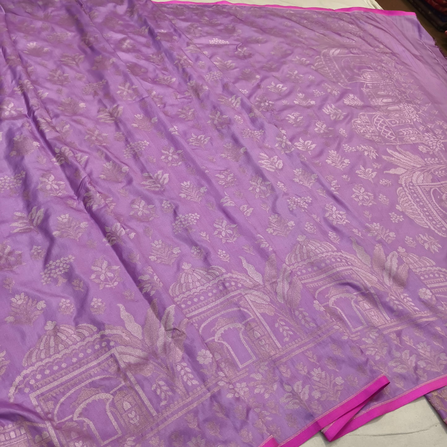 Pure Katan Silk Ektara Cutwork Jamdani Banarasi Saree