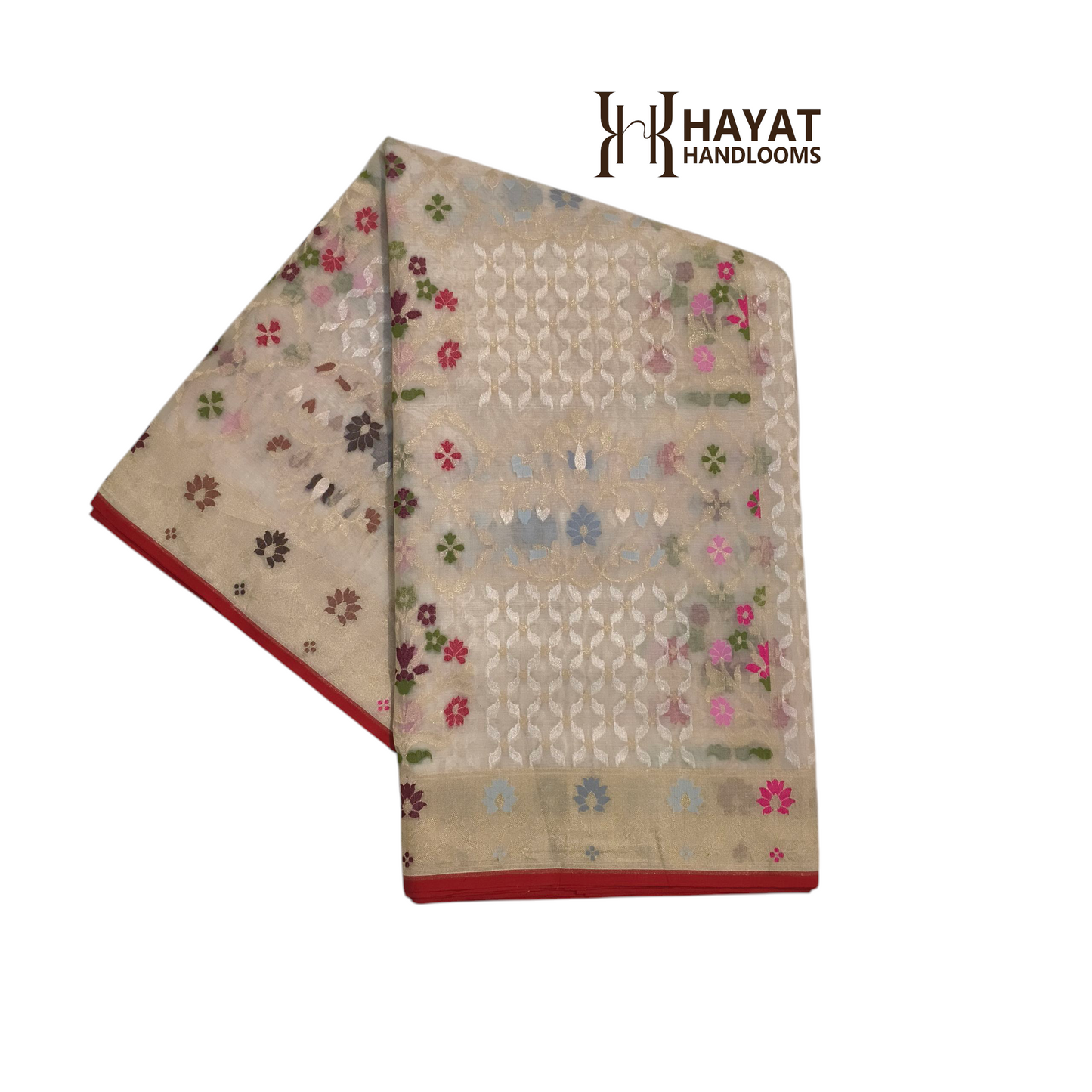 Pure Kora Silk Ektara Tilfi Cutwork Banarasi Saree