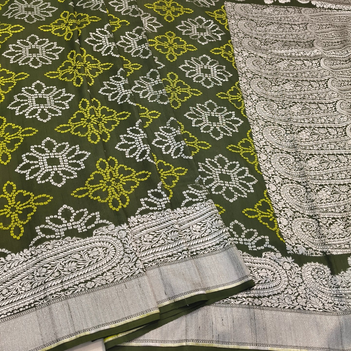 Pure tusser georgette handloom banarasi saree