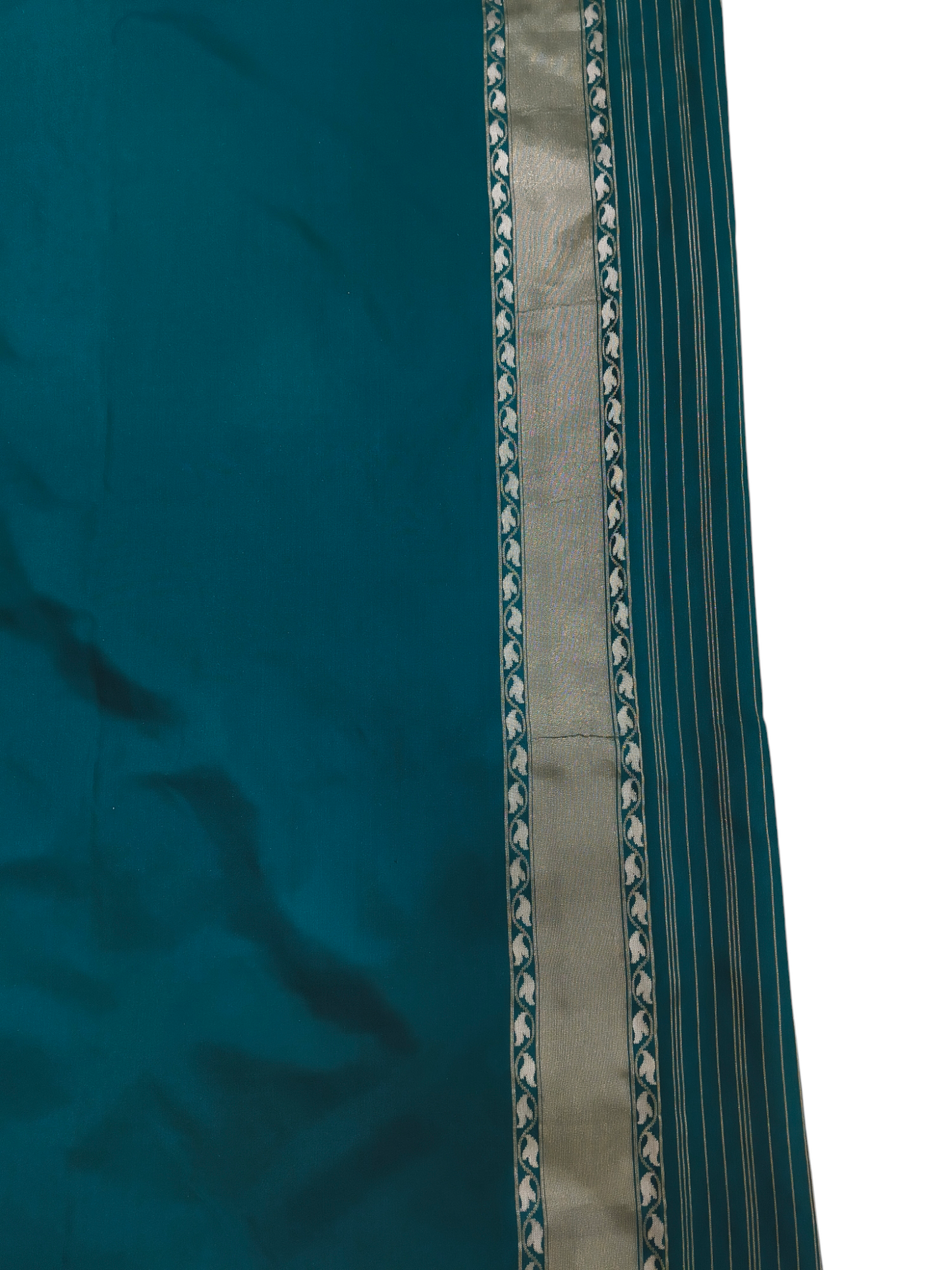 green pure katan silk ektara cutwork jamdani banarasi saree