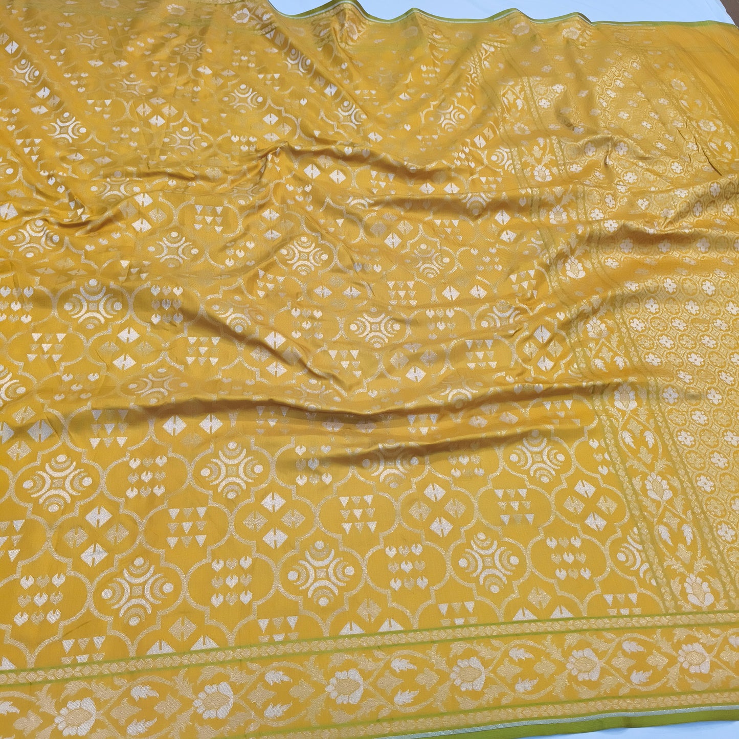Pure Katan Silk Ektara Cutwork Jamdani Banarasi Saree