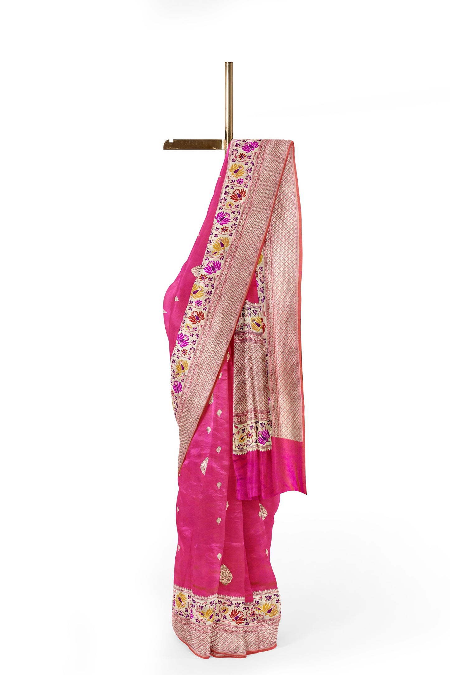 Dark Pink Paithni Border Pure Katan Silk Saree